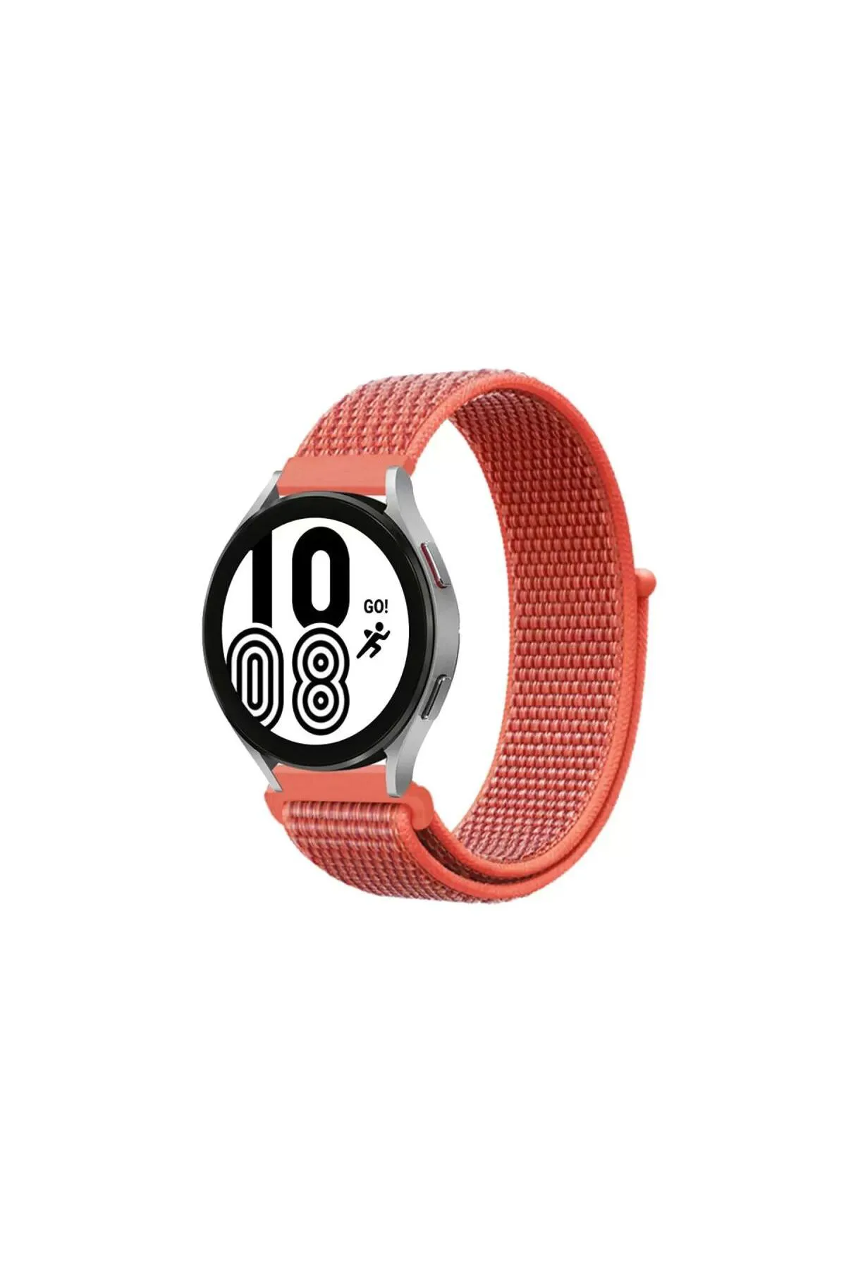 Samsung Galaxy Watch 4 Hasırlı Cırtcırtlı Kordon - Turuncu