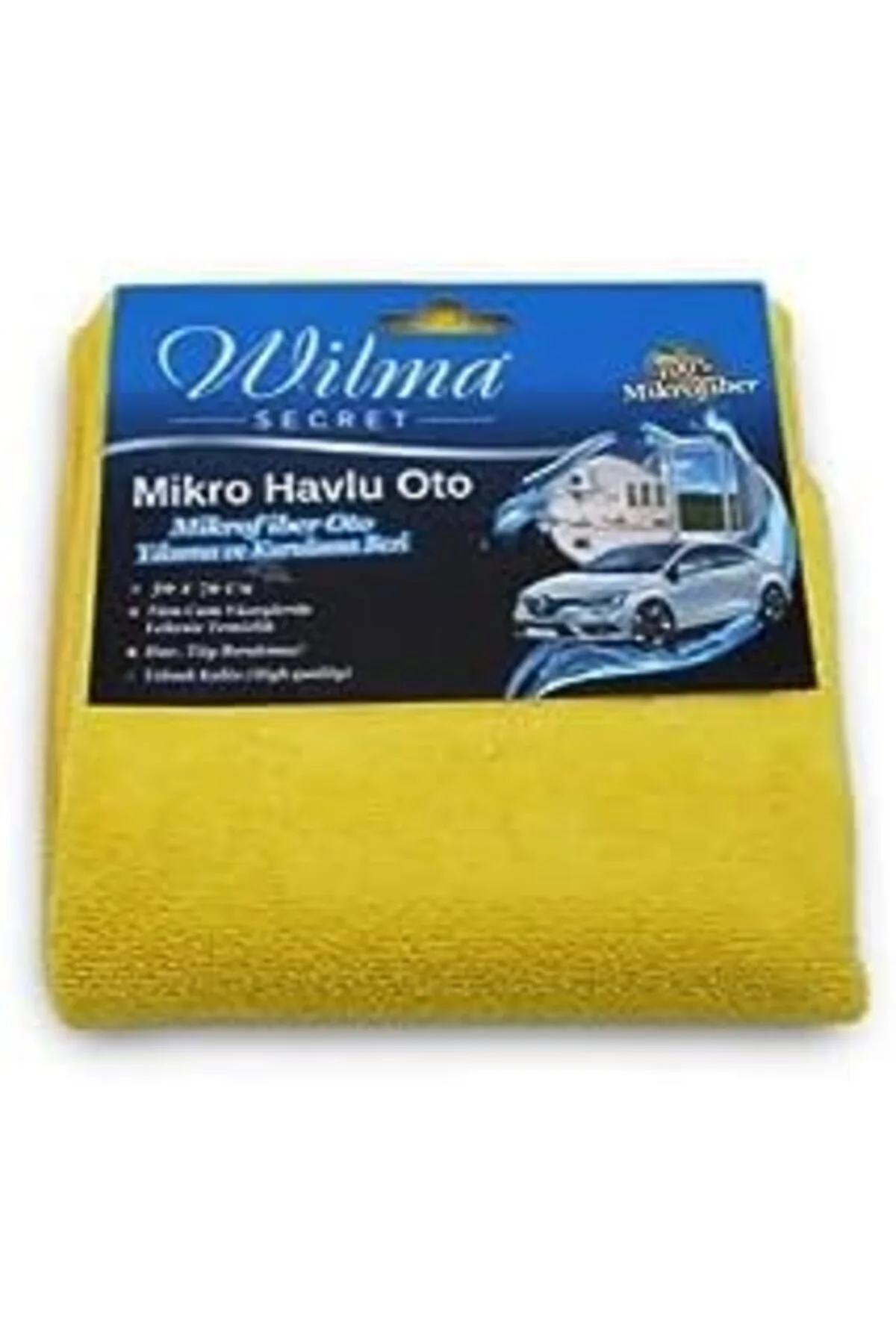 zkra shop Mikrofiber Havlu 50x70cm Oto Yıkama ve Kurulama Bezi - Sarı - Mikrofiber Cam Temizleme Yık
