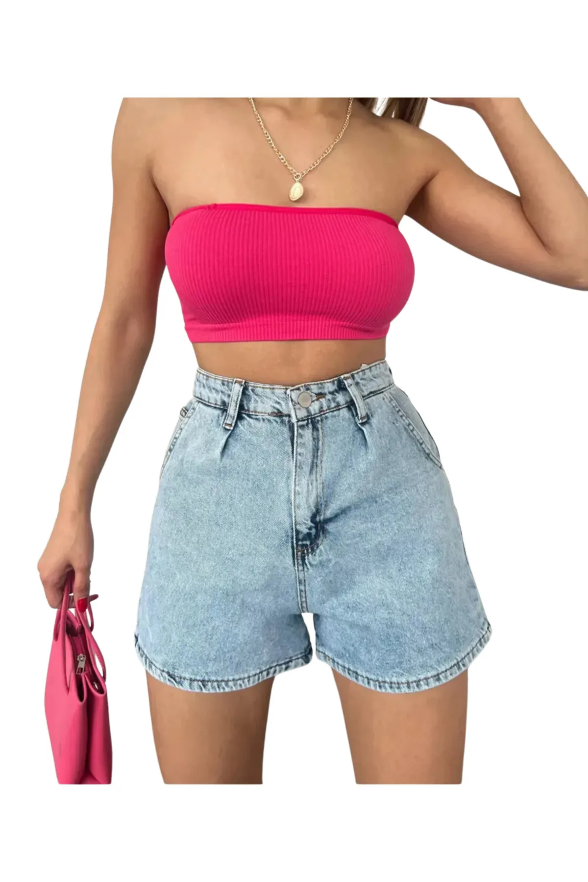 Denim Şort Cepli