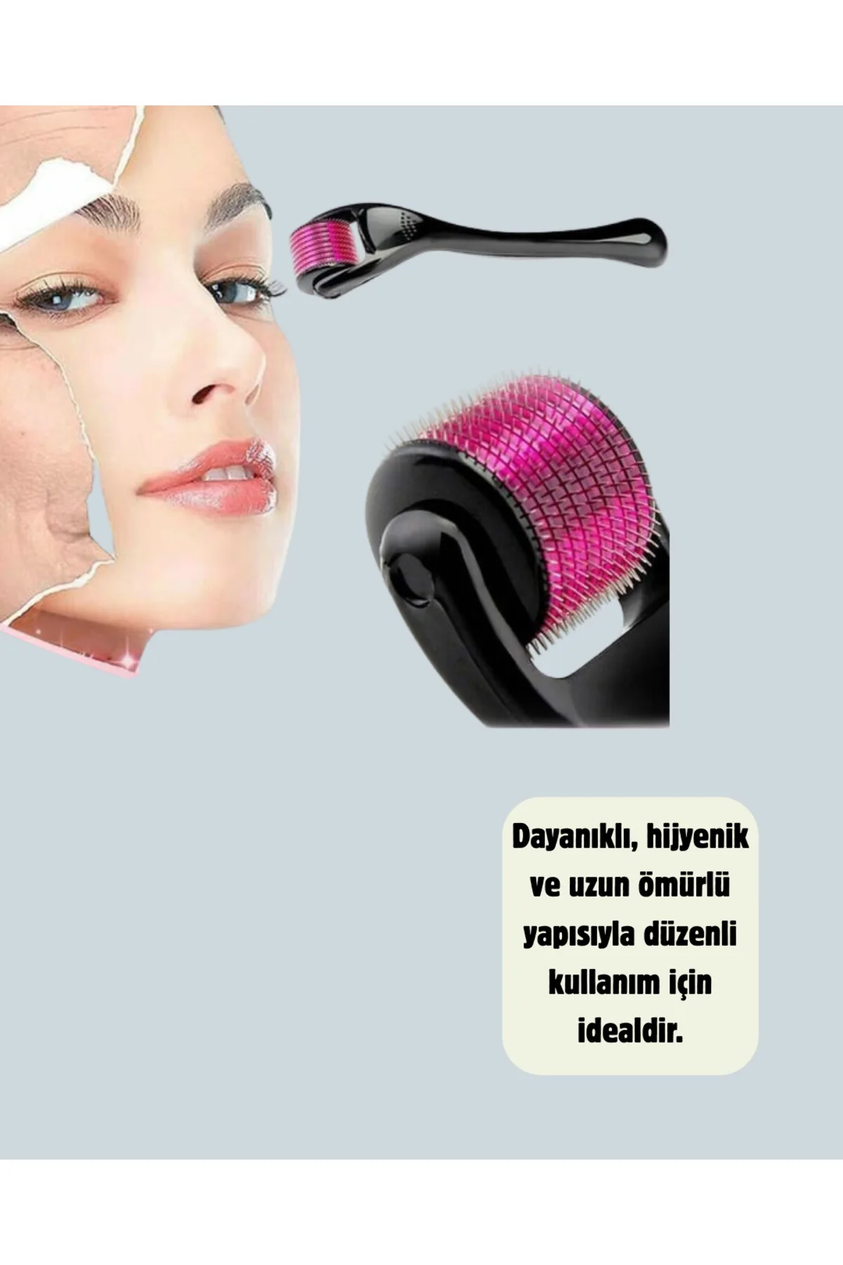 Dermaroller 1 mm Akne İzleri ve Çatlak Giderici Cilt Bakım Aleti