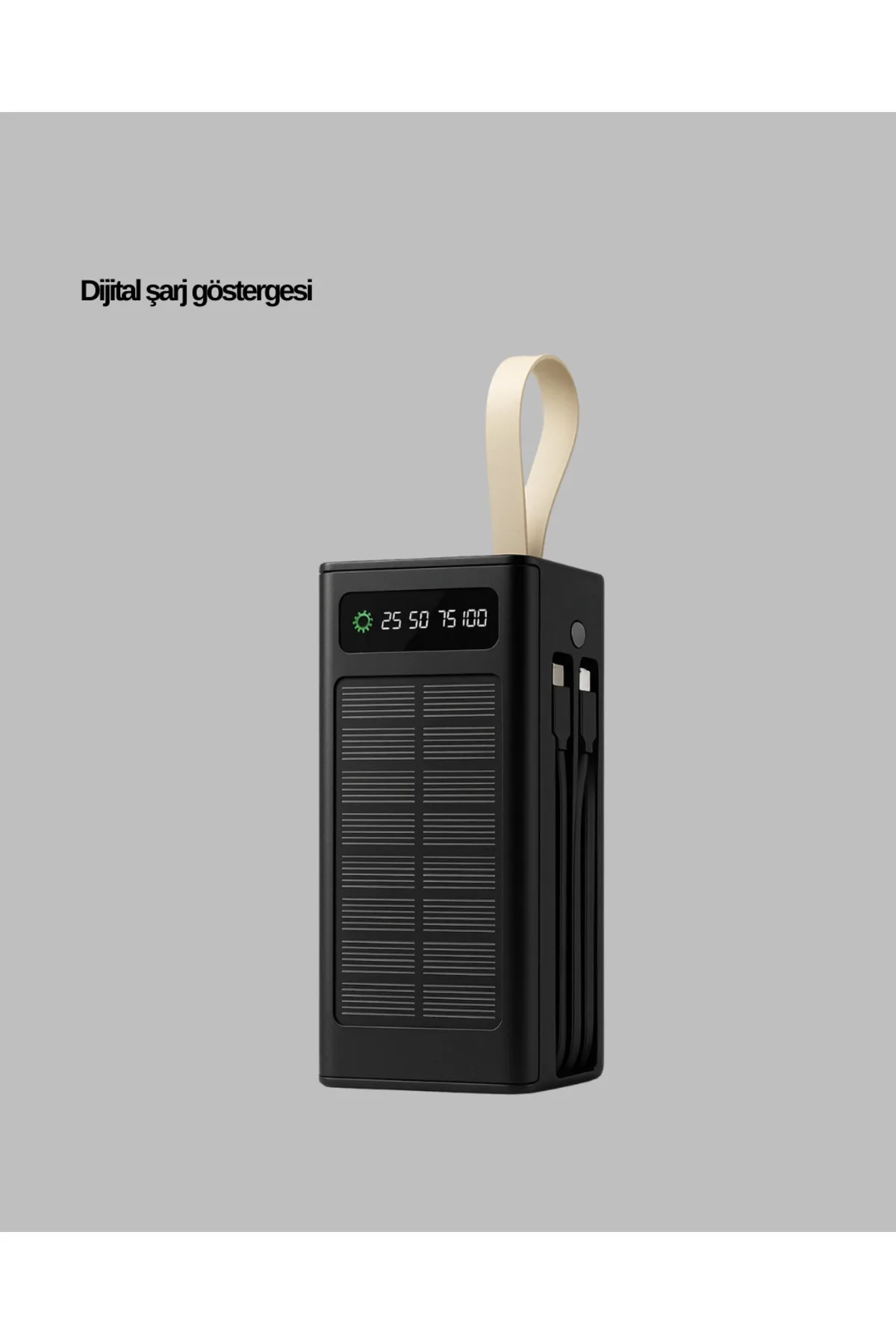 LED Aydınlatmalı Güneş Panelli Powerbank Seyahat ve Kamp İçin Taşınabilir Ş