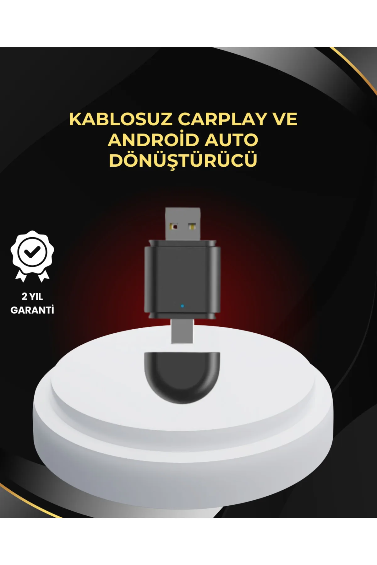 Kablosuz CarPlay ve Android Auto Dönüştürücü – USB-A &amp; Type-C Girişli Akıllı Adaptör