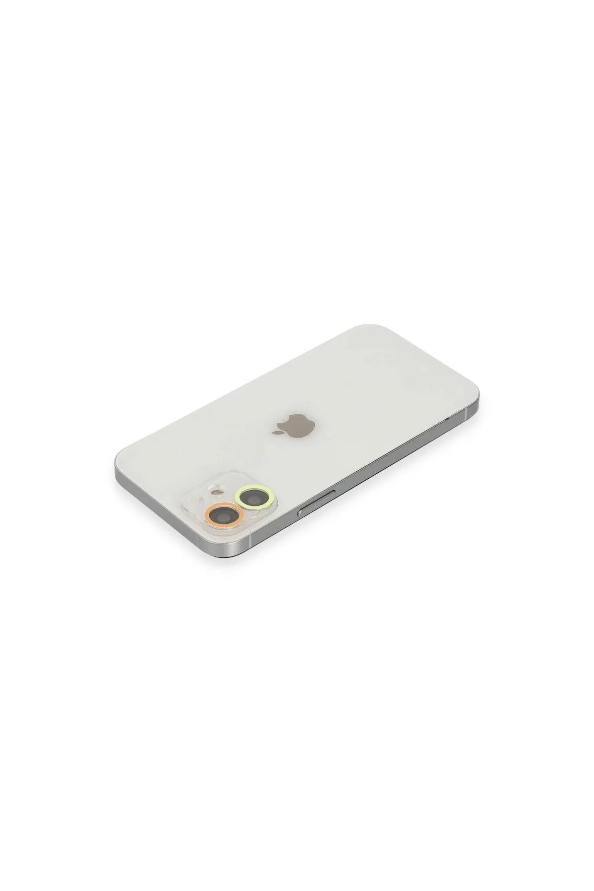 İphone 12 Renkli Kamera Lens Koruma Cam - Sarı-turuncu