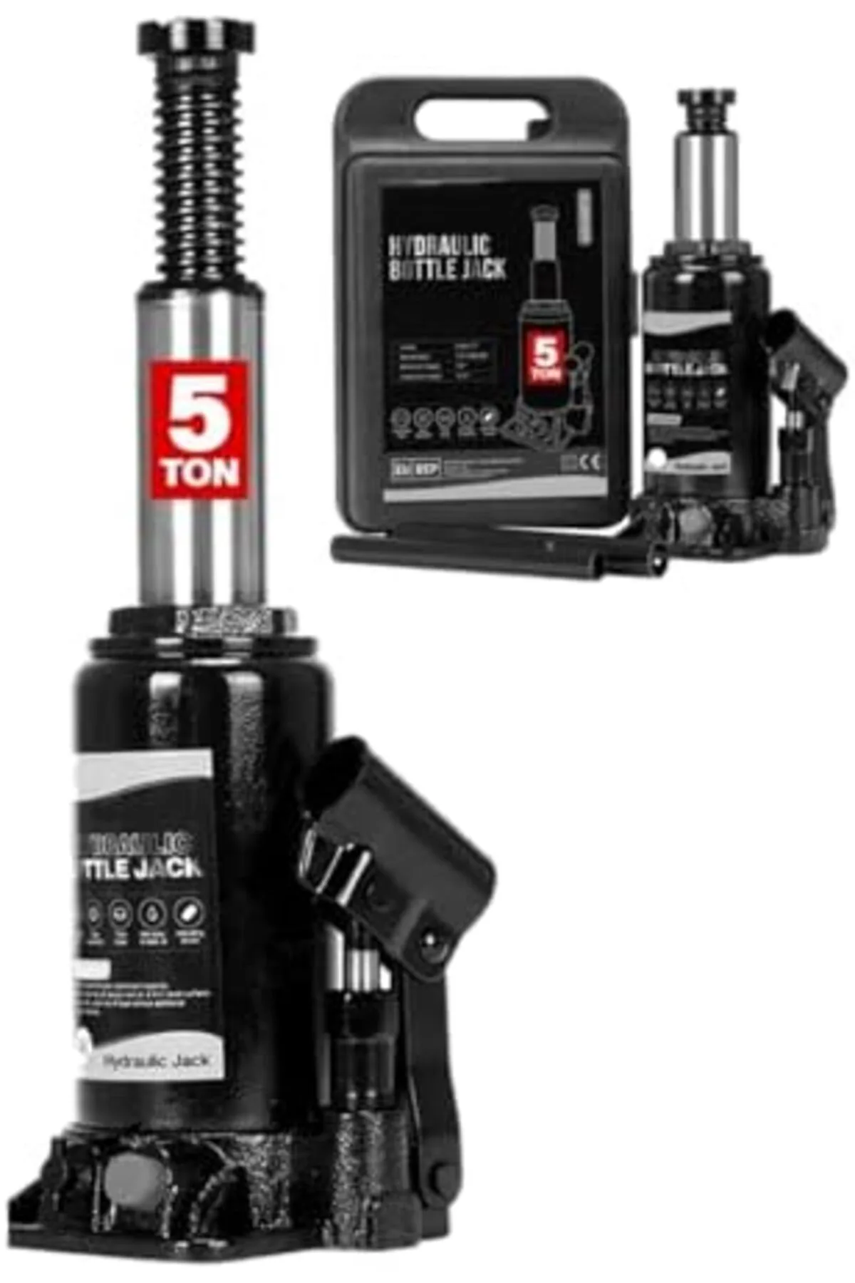 bgm shop Pro Seri Çelik Şaseli Çift Dişli Özel Çantalı 5 Ton Hidrolik Araba Karavan Oto Kriko.. 414