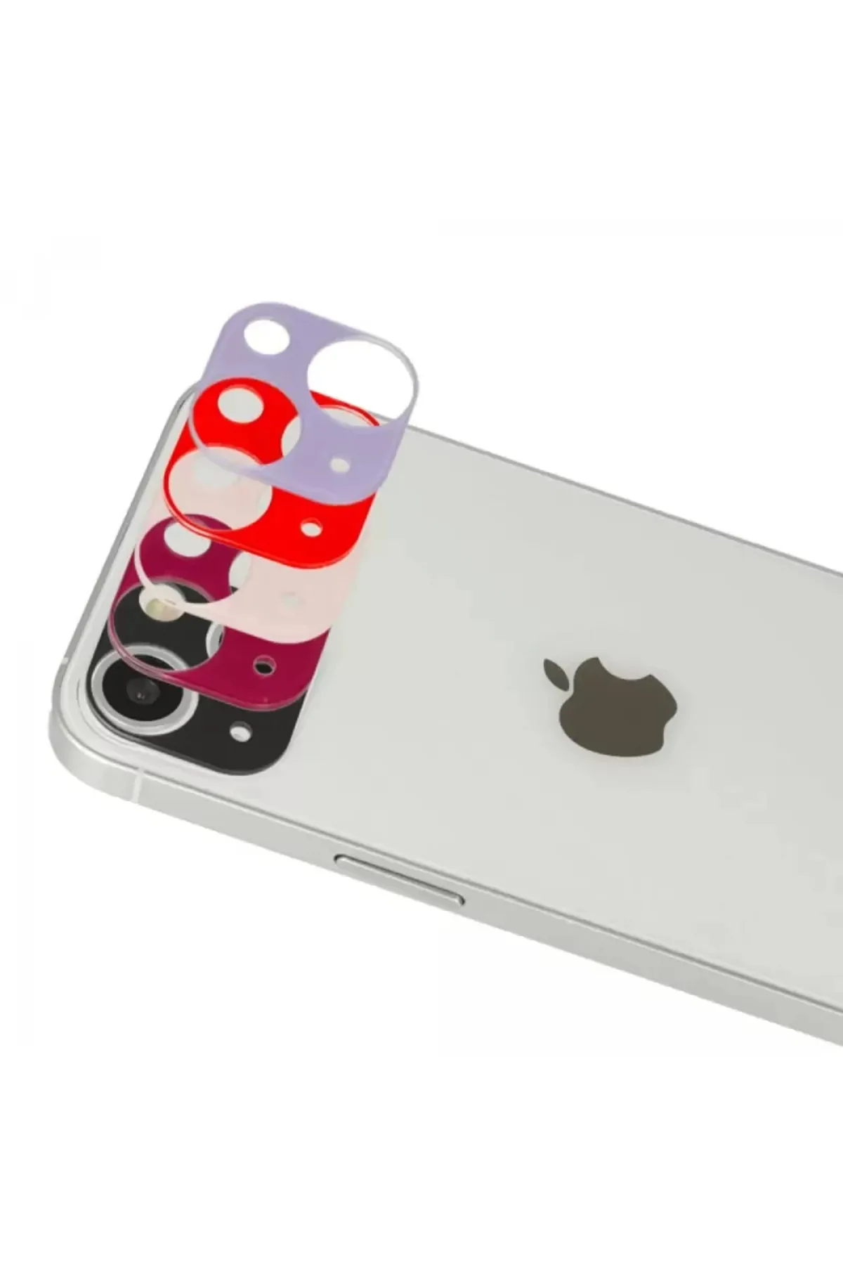 Newface Apple iPhone 13 Rainbow Kamera Lens Koruma Cam - Kırmızı