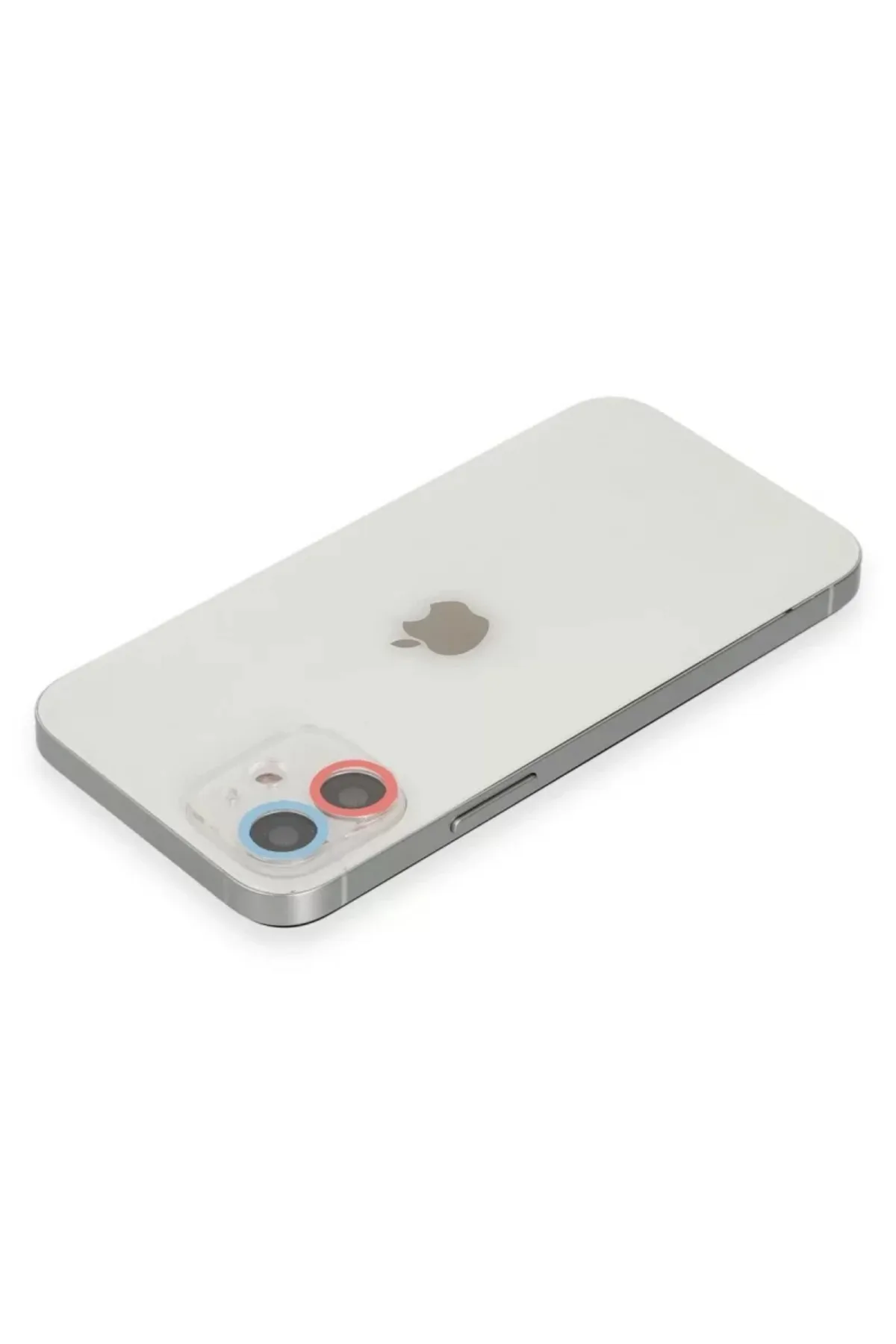 Newface Apple iPhone 12 Mini Renkli Kamera Lens Koruma Cam - Pembe-Mavi