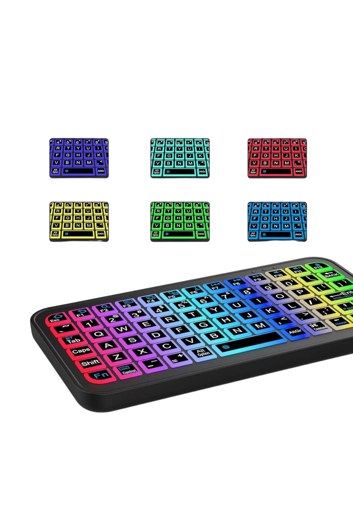 Şarjlı Kablosuz Mini RGB Klavye Uzun Pil Ömürlü
