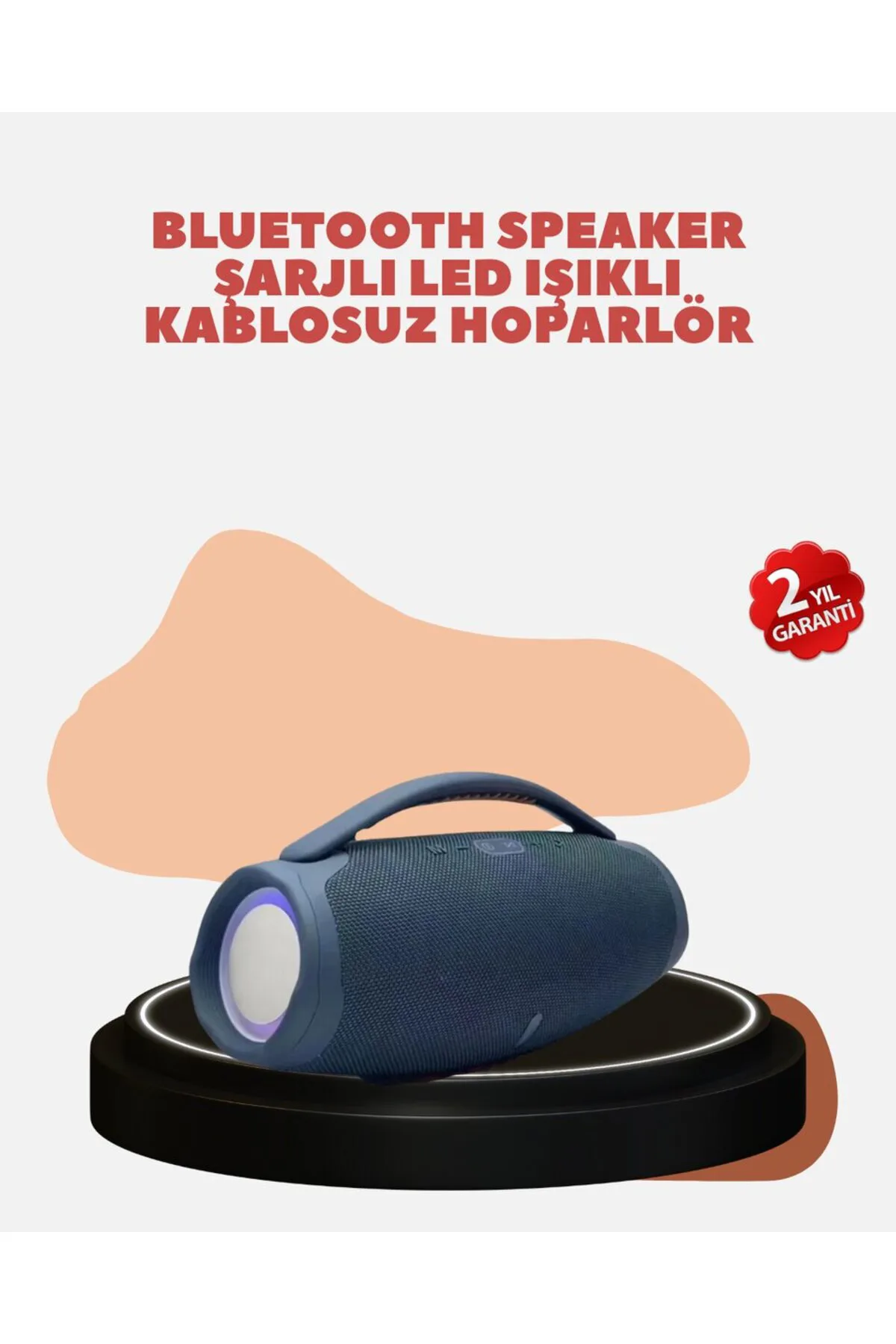 Renkli Led Efektli Suya Dayanıklı Taşınabilir Hoparlör