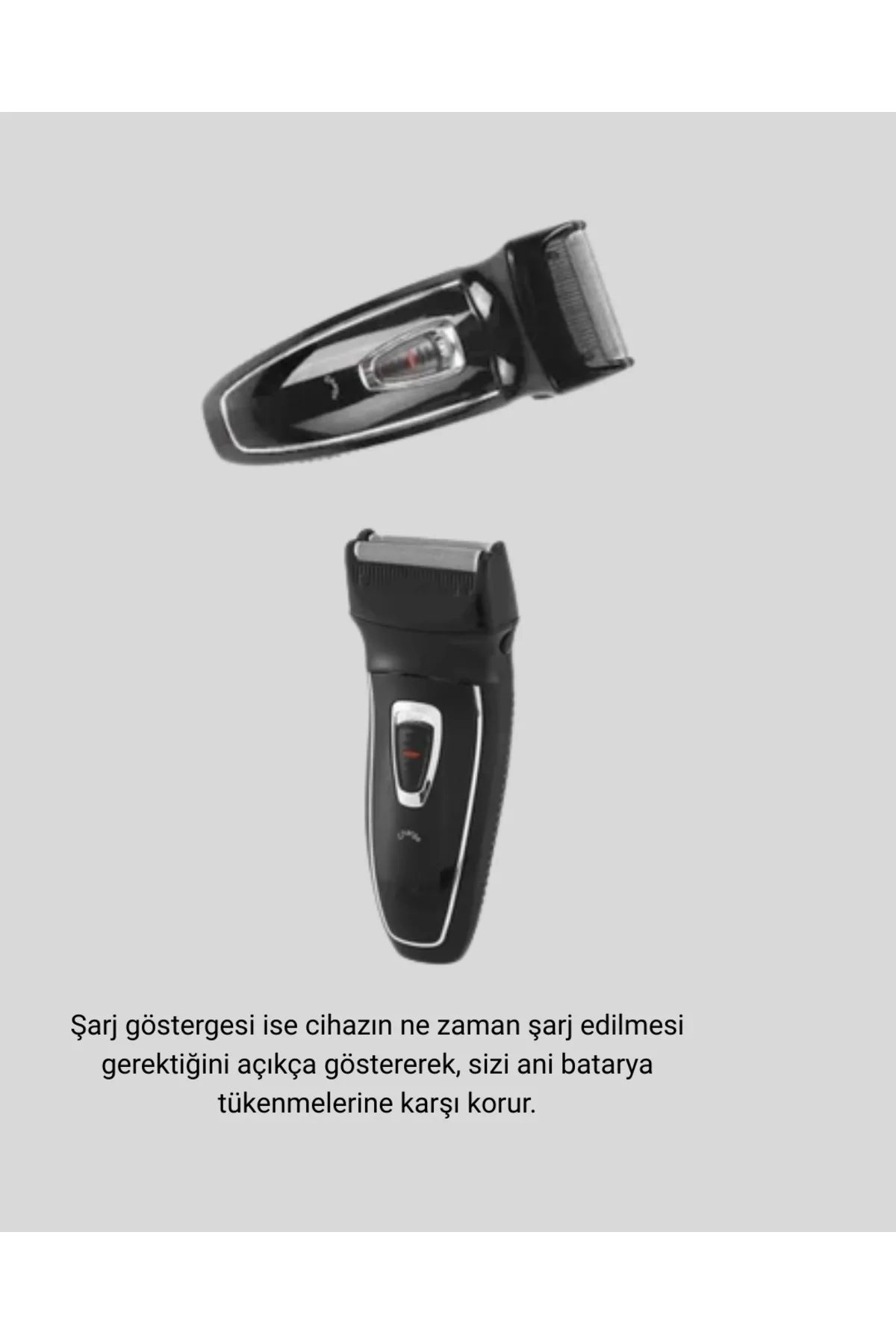Şarjlı Kablosuz Tıraş Makinesi Çift Başlık Kuru Tıraş Ergonomik Taşınabilir