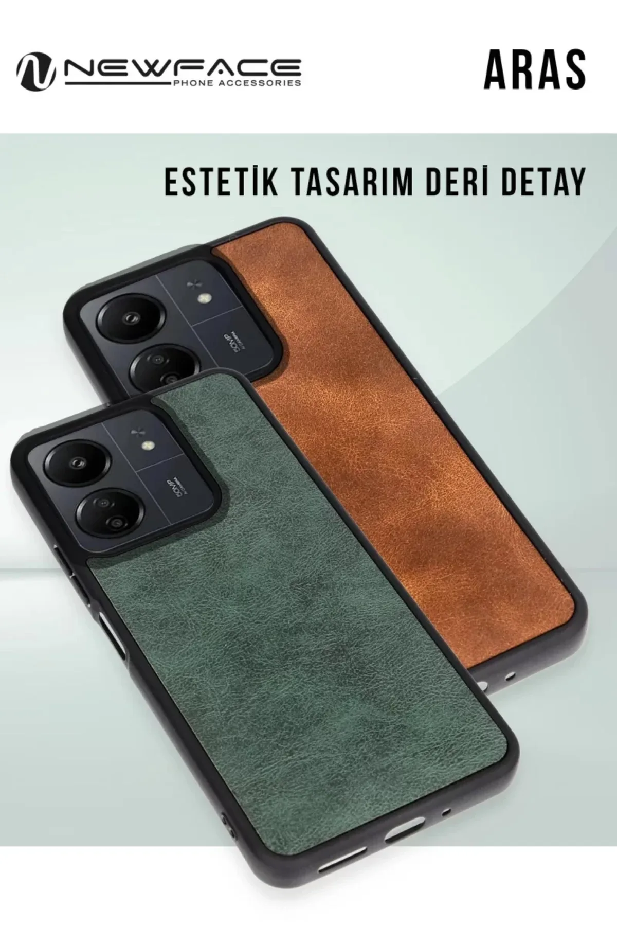 Newface Samsung Galaxy A25 5G Kılıf Aras Deri Kapak - Siyah