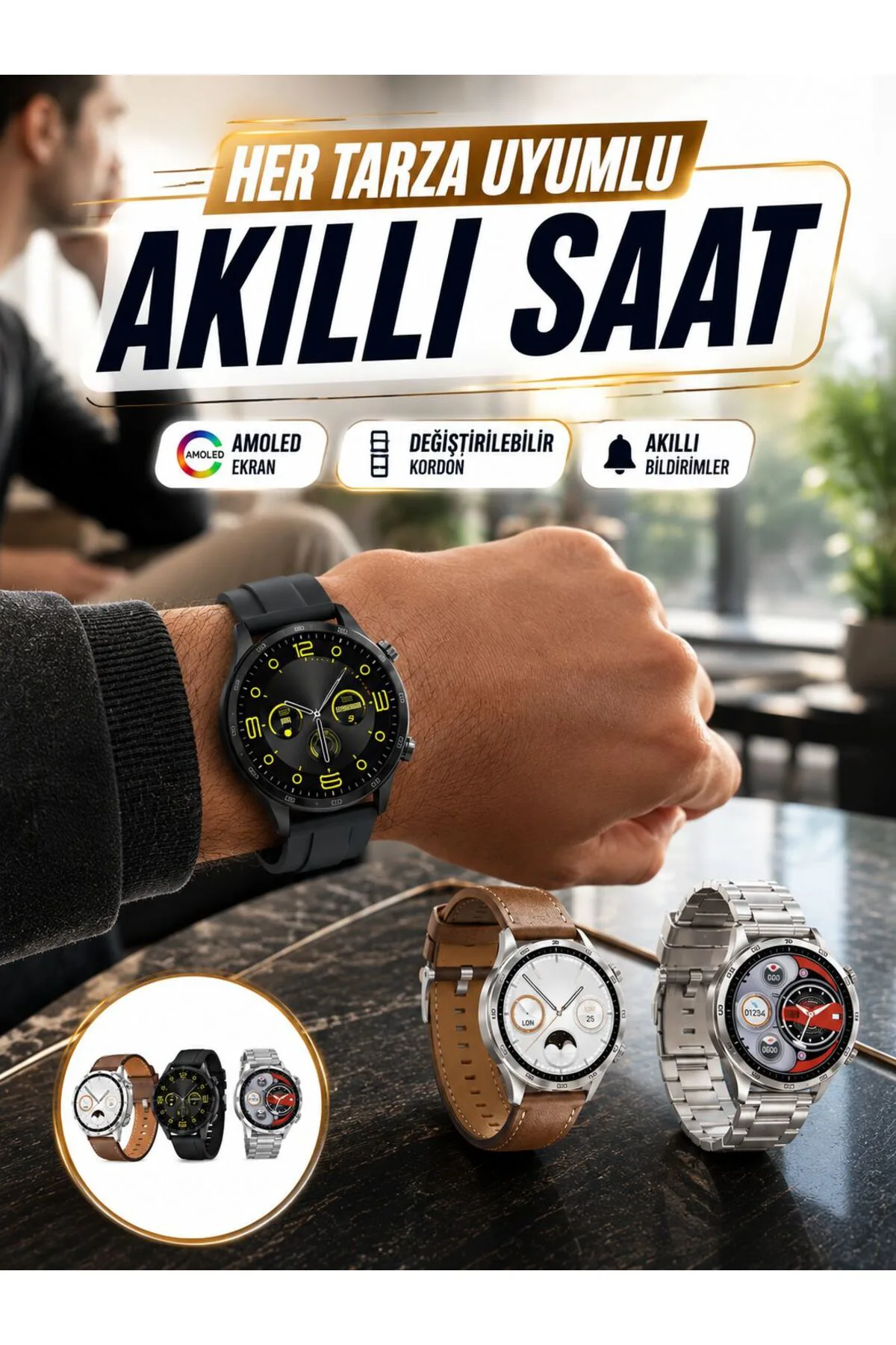 Akıllı Saat 5.0 Bluetooth Bağlantılı Sağlık ve Uyku Takibi Sosyal Medya Girişli Yeni Nesil
