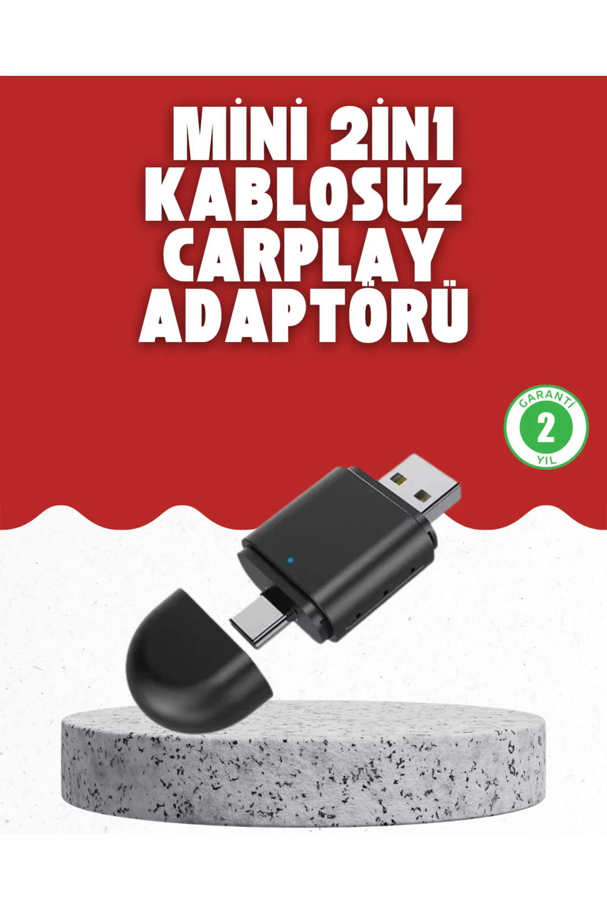 Kablosuz CarPlay Dönüştürücü – Akıllı Tak &amp; Çalıştır Araç Adaptörü