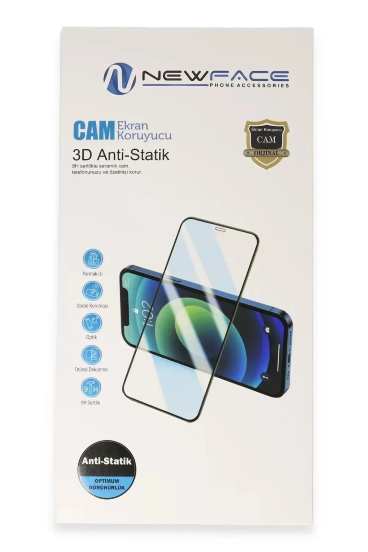 Newface Apple iPhone 16 Pro Max 3D Antistatik Cam Ekran Koruyucu