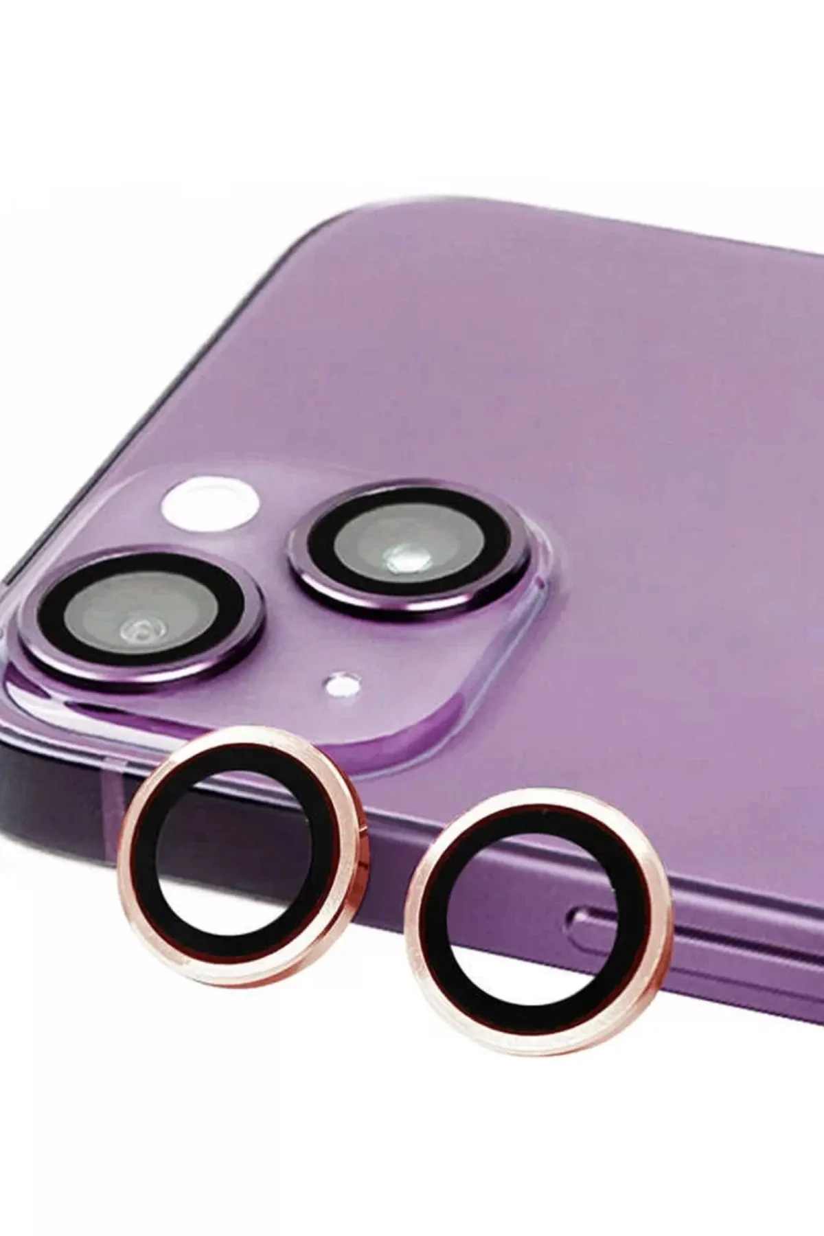 Newface Apple iPhone 13 Mini Raze Metal Kamera Lens - Pembe