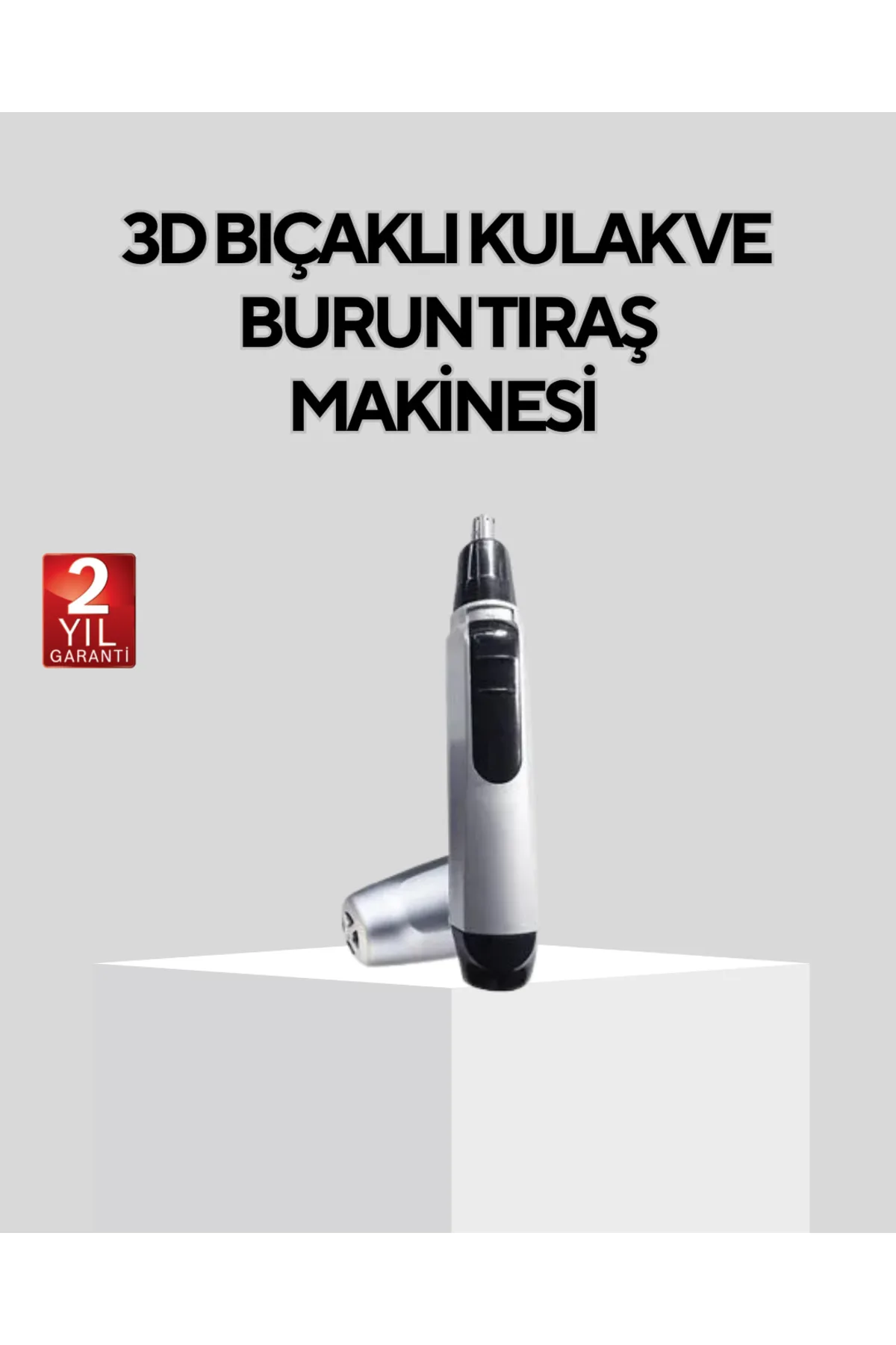 Burun Kulak ve Kaş Tıraş Makinesi 3D Keskin Bıçaklı Pil ile Çalışan