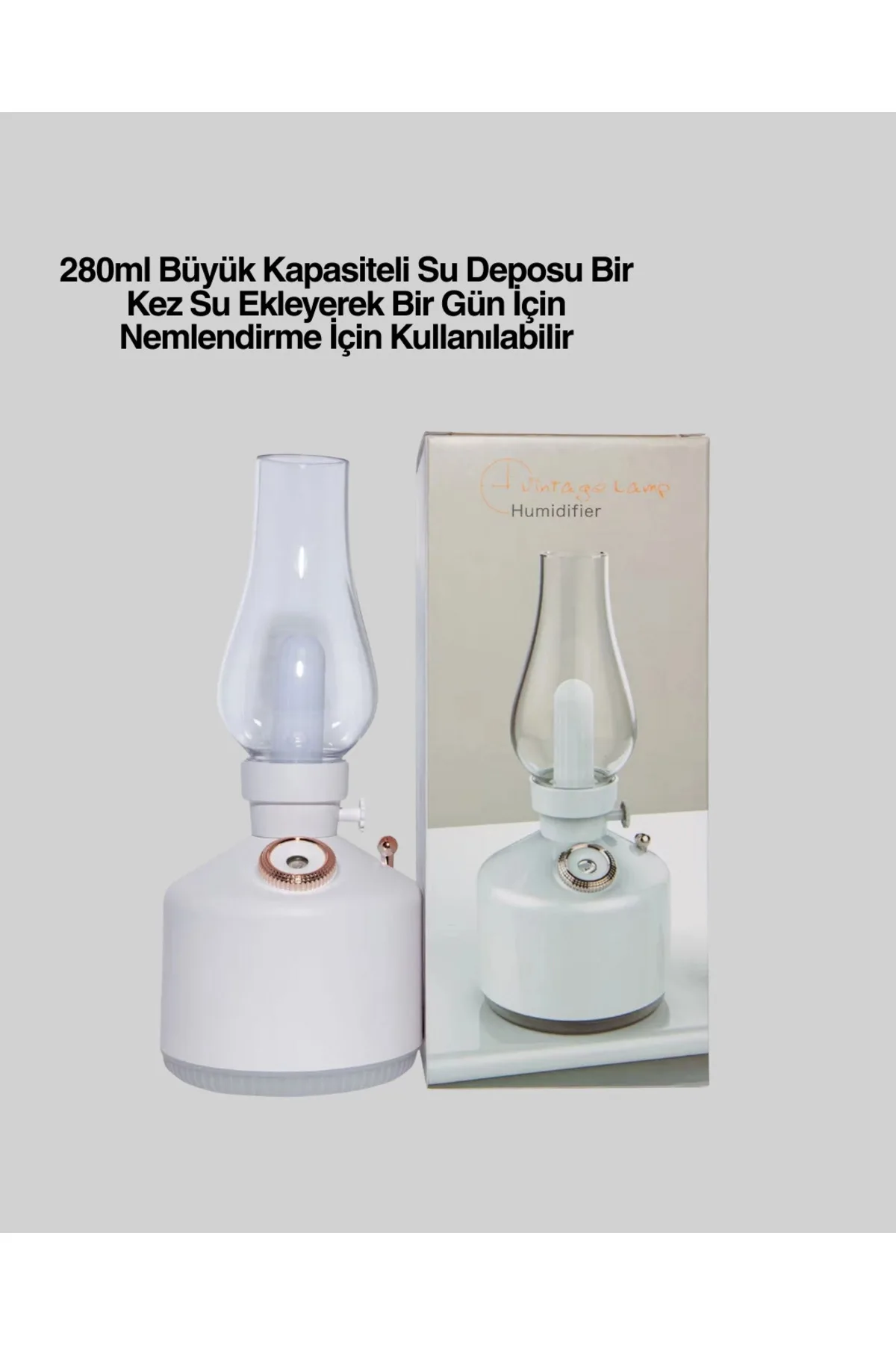 USB Şarjlı Retro Gaz Lambası Hava Nemlendirici Led Atmosfer Işıklı