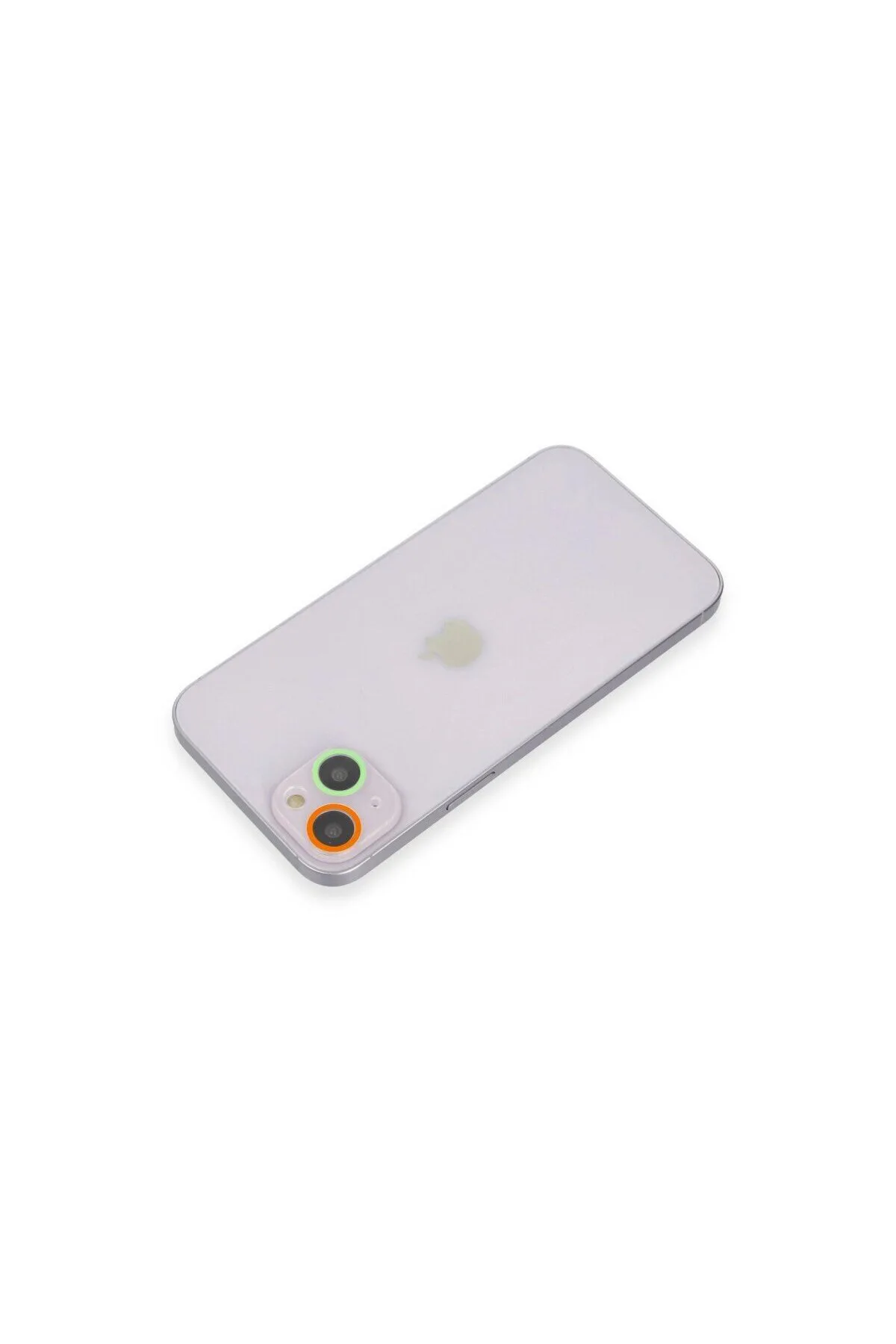 Apple İphone 13 Mini Renkli Kamera Lens Koruma Cam - Turuncu-yeşil