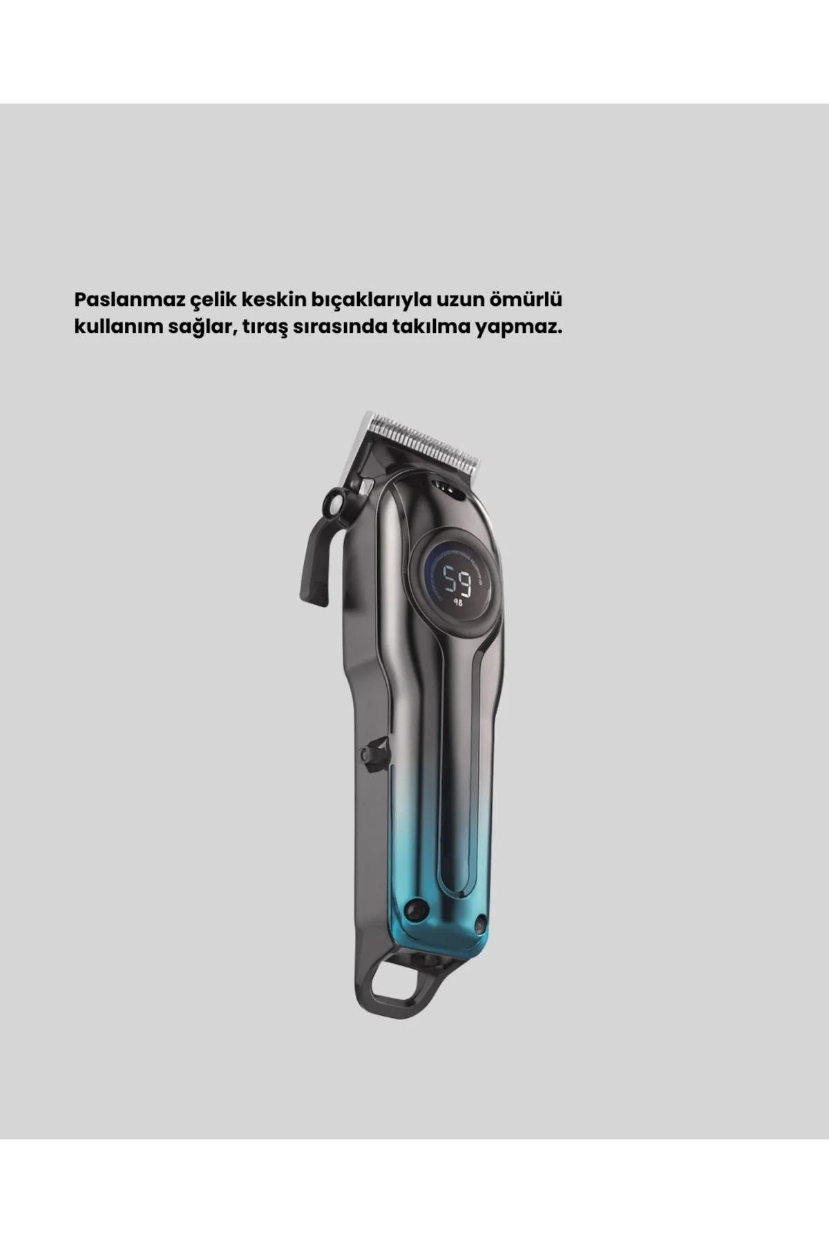 Uzun Çalışma Süreli LCD Göstergeli Saç Kesme Makinesi