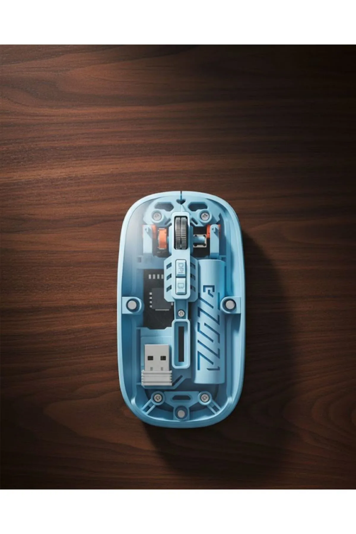 Bluetooth 5.2 ve 2.4G USB Kablosuz Mouse Pilli Mavi Tasarım