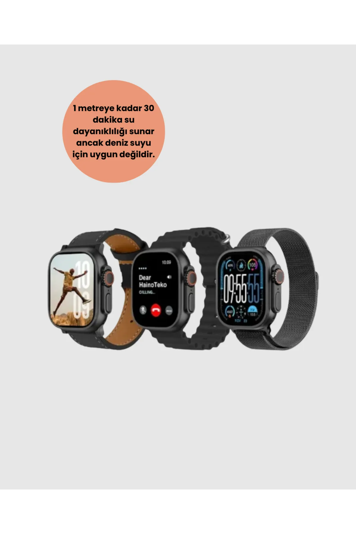 AMOLED Akıllı Saat Bluetooth Arama Su Geçirmez Yeni Nesil