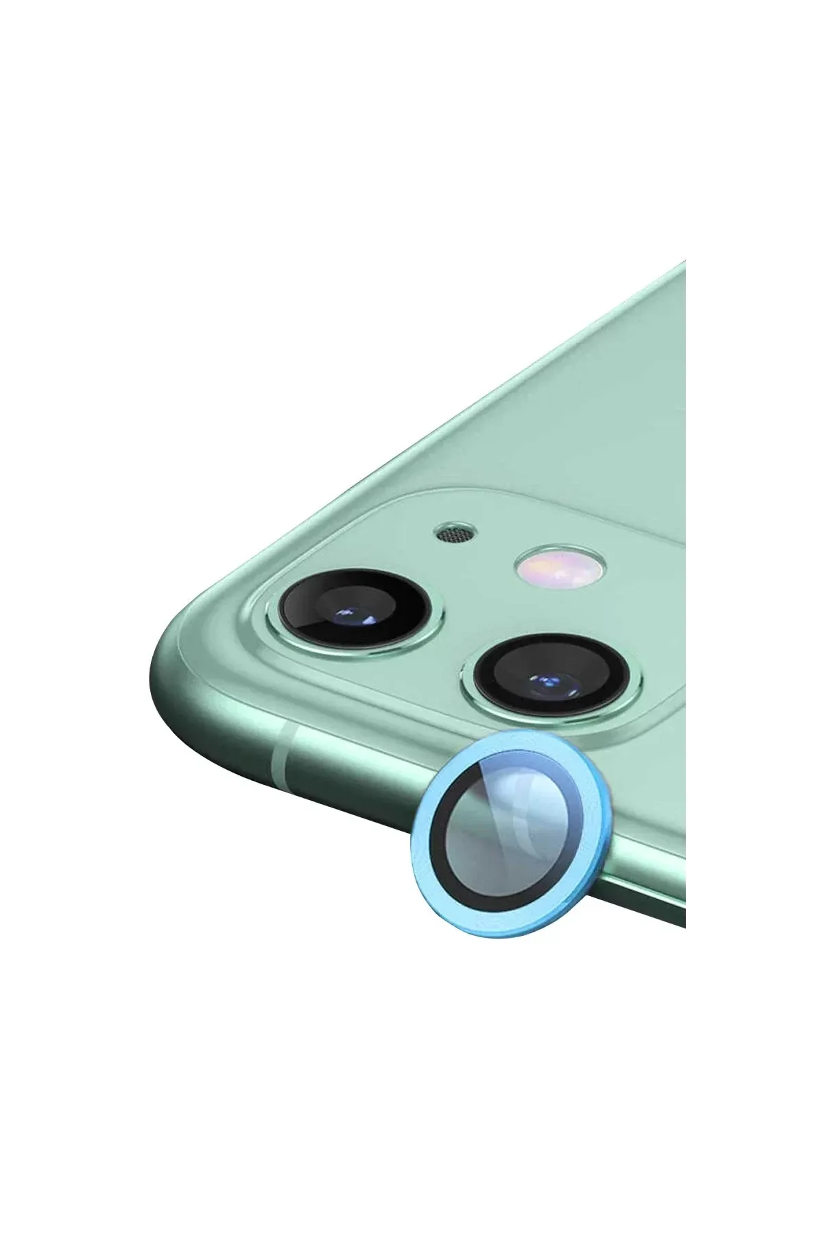 Newface Apple iPhone 12 Raze Metal Kamera Lens - Mavi