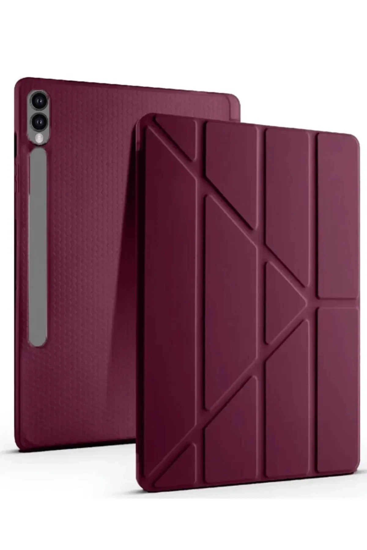 Newface Samsung Galaxy X510 Tab S9 FE 11 Kılıf Kalemlikli Mars Tablet Kılıfı - Mürdüm