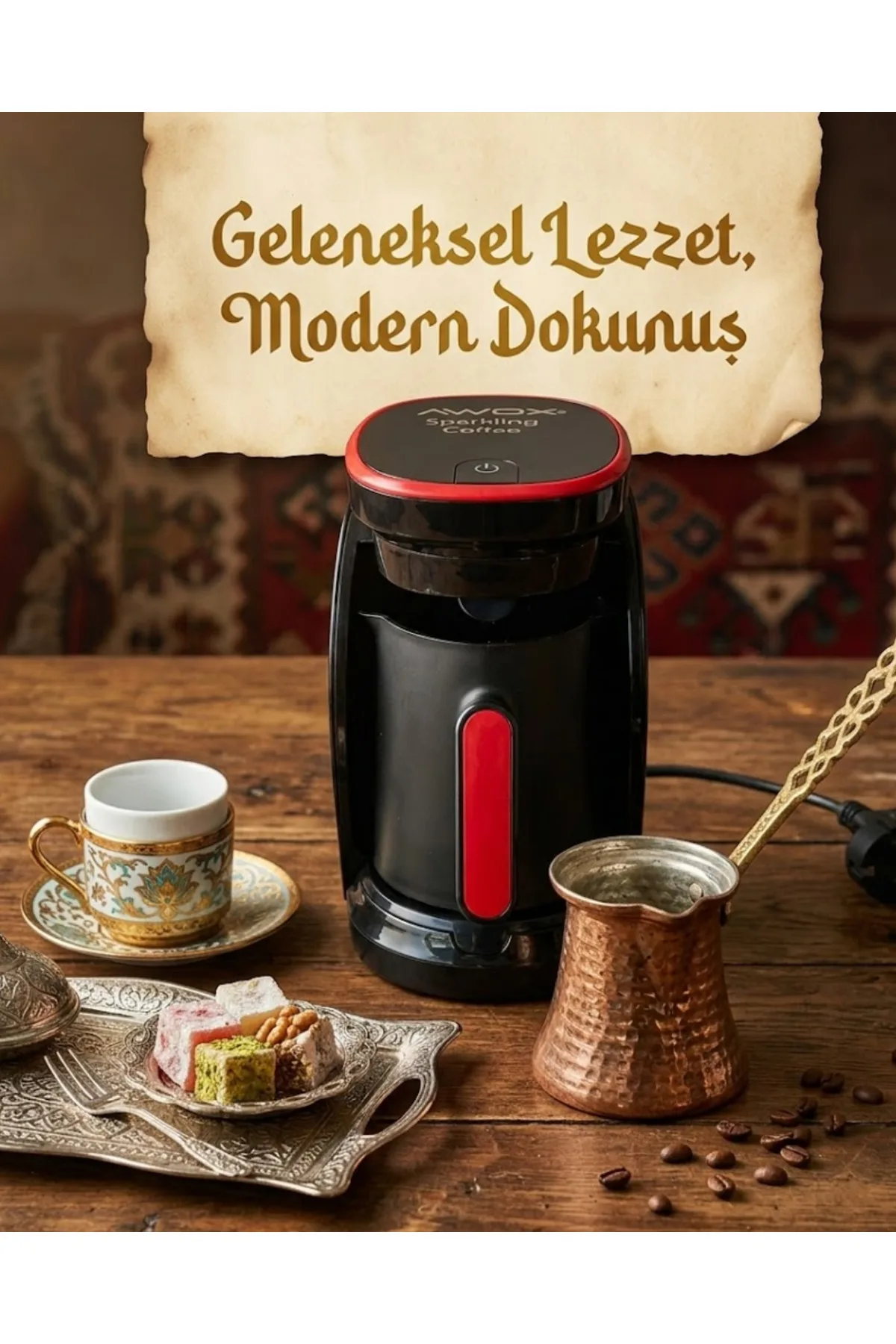 Türk Kahvesi Makinesi Otomatik Kapanma ve Taşma Emniyetli 4 Fincan Kapasiteli