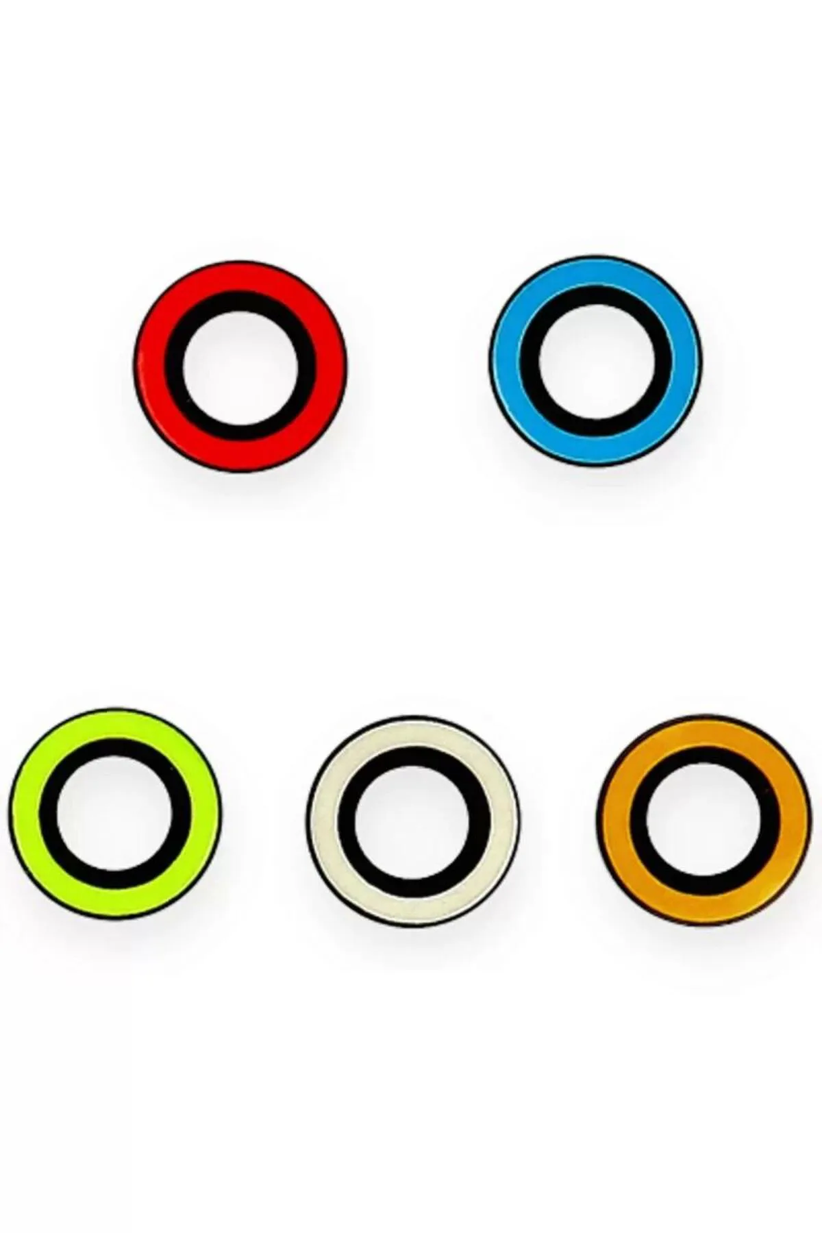 Apple iPhone 12 Pro Neon Fosforlu Kamera Lens - Turuncu