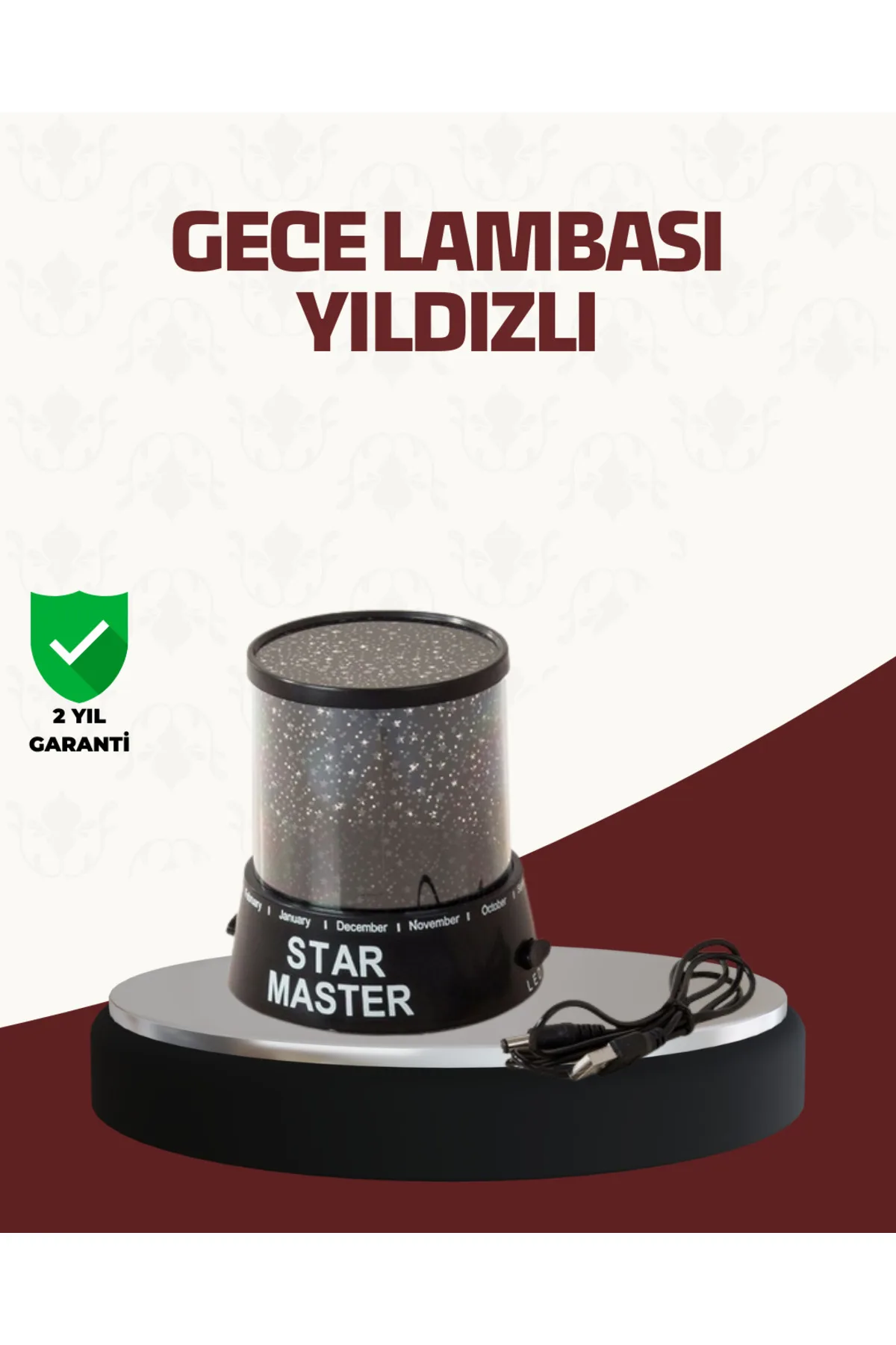Galaxy Efektli LED Projektör Taşınabilir Yıldız Gece Lambası
