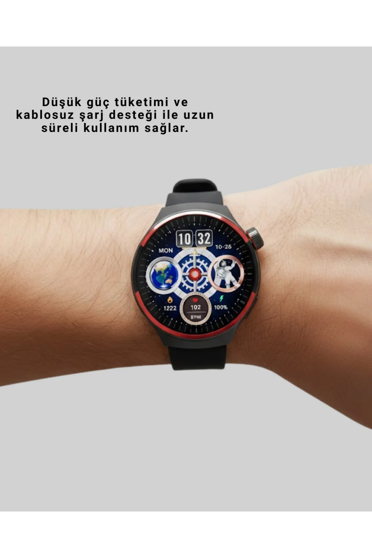 Dokunmatik Akıllı Saat Kablosuz Şarj AMOLED Ekran Yeni Nesil