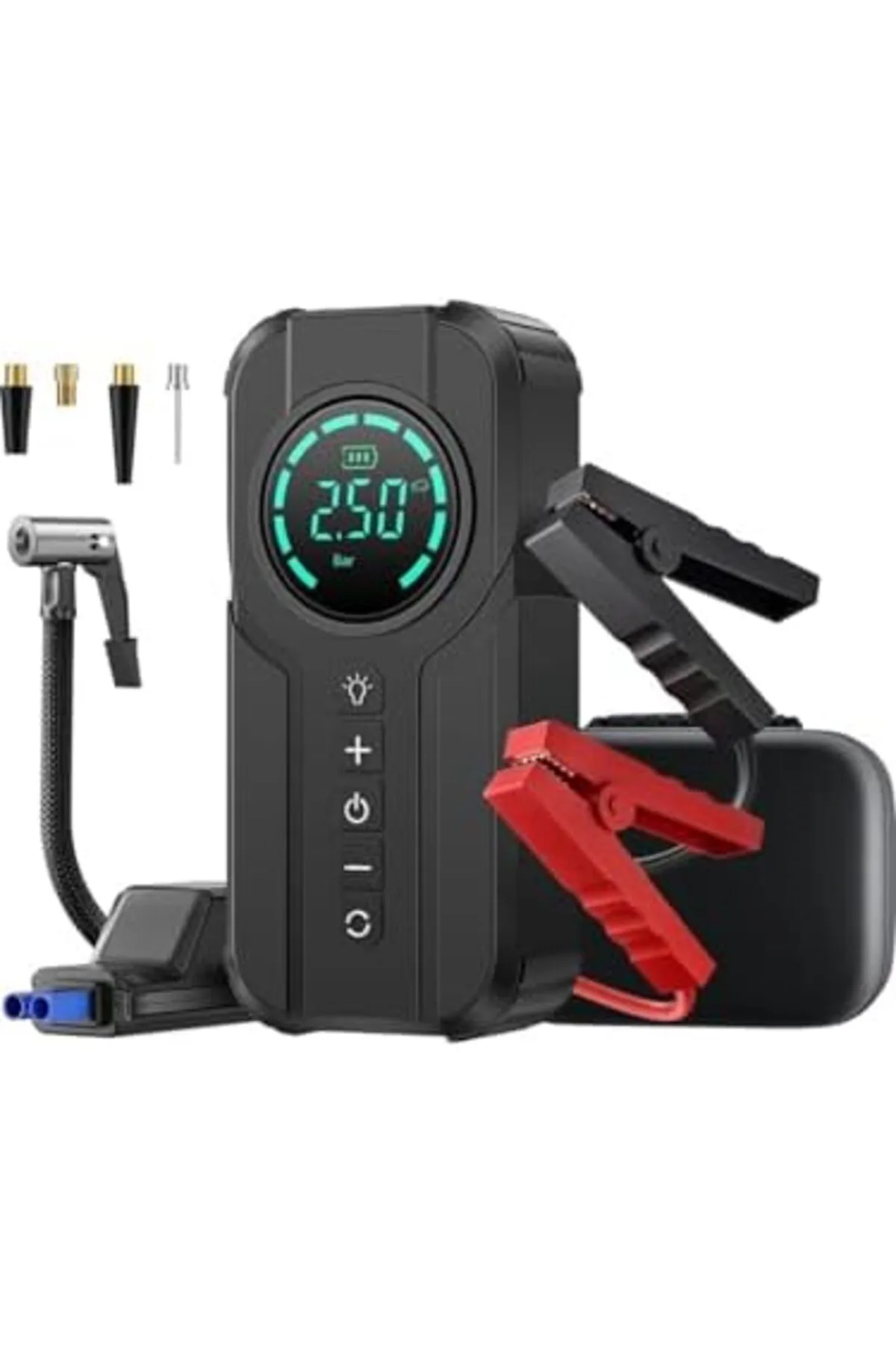 ROBO 4'ü 1 Arada Şarjlı Akü Ateşleyici Lastik Şişirici Powerbank Led Işık 150psi Yüksek Basınçlı 12