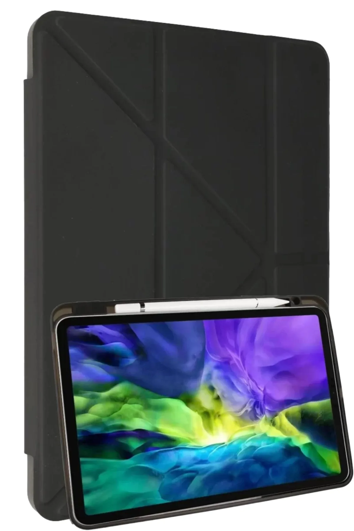 Newface Samsung Galaxy P610 Tab S6 Lite 10.4 Kılıf Kalemlikli Mars Tablet Kılıfı - Koyu Gri