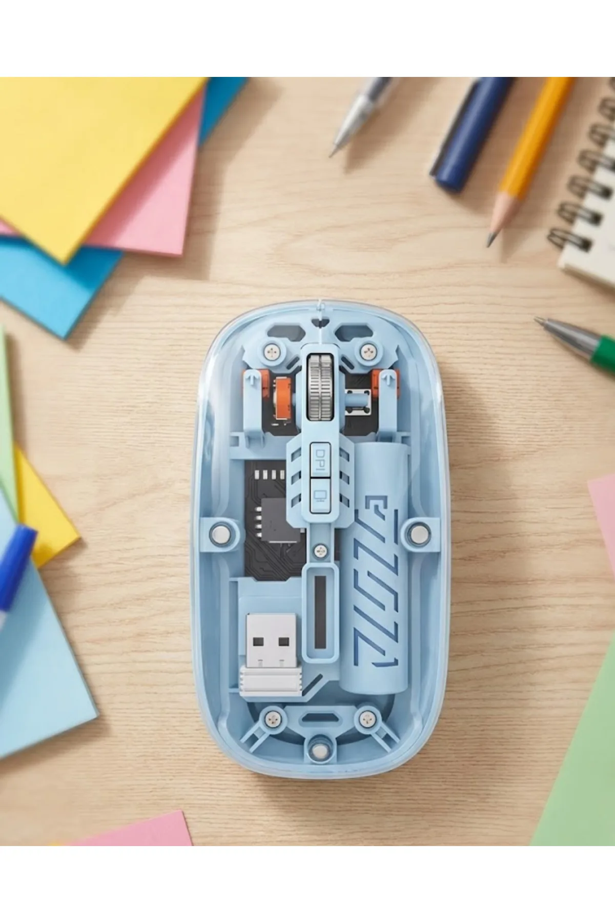 Ofis ve Günlük Kullanım İçin Mavi Bluetooth Kablosuz Mouse