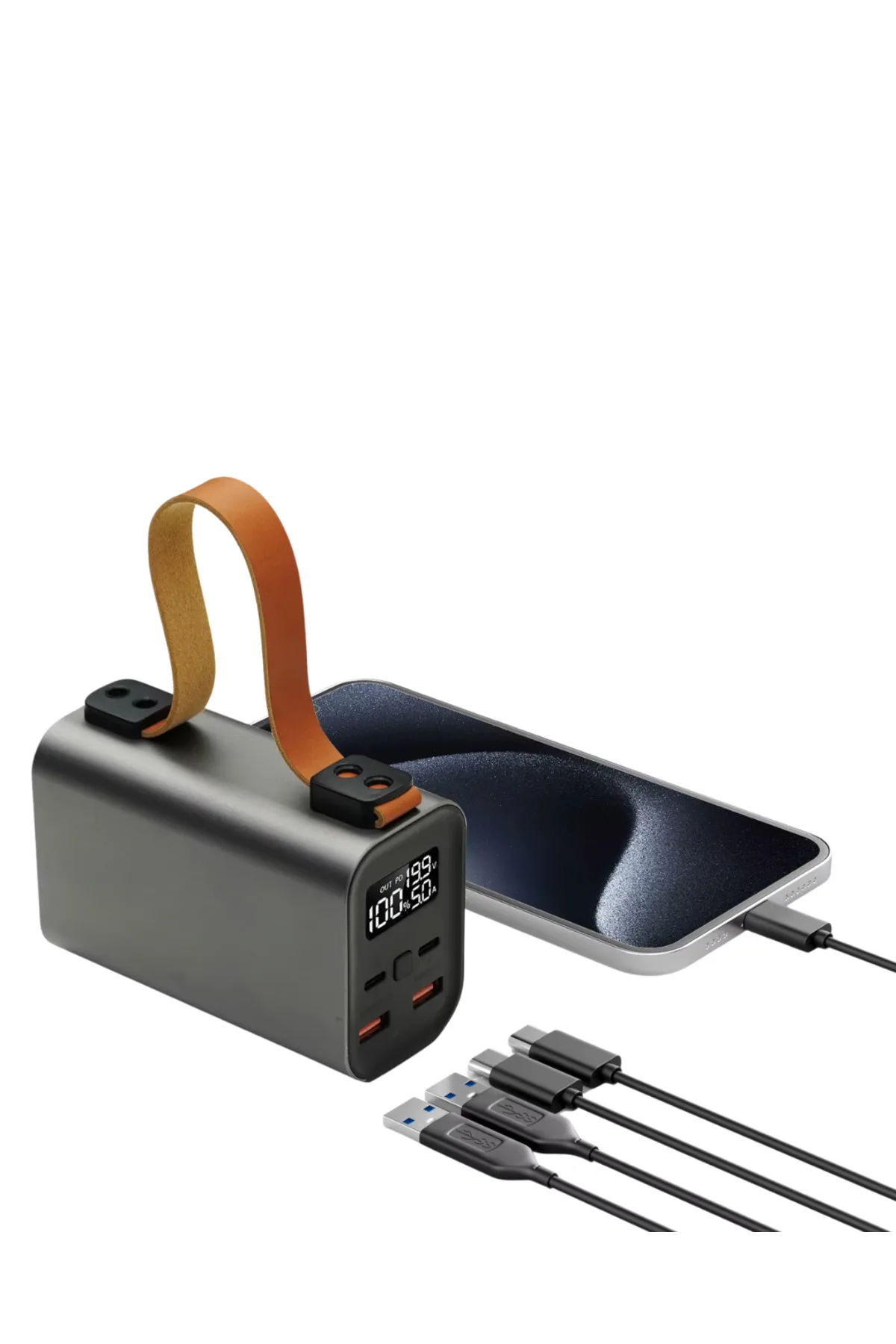 50000 mAh Güçlü Powerbank Dijital Göstergeli Çoklu USB Çıkışlı