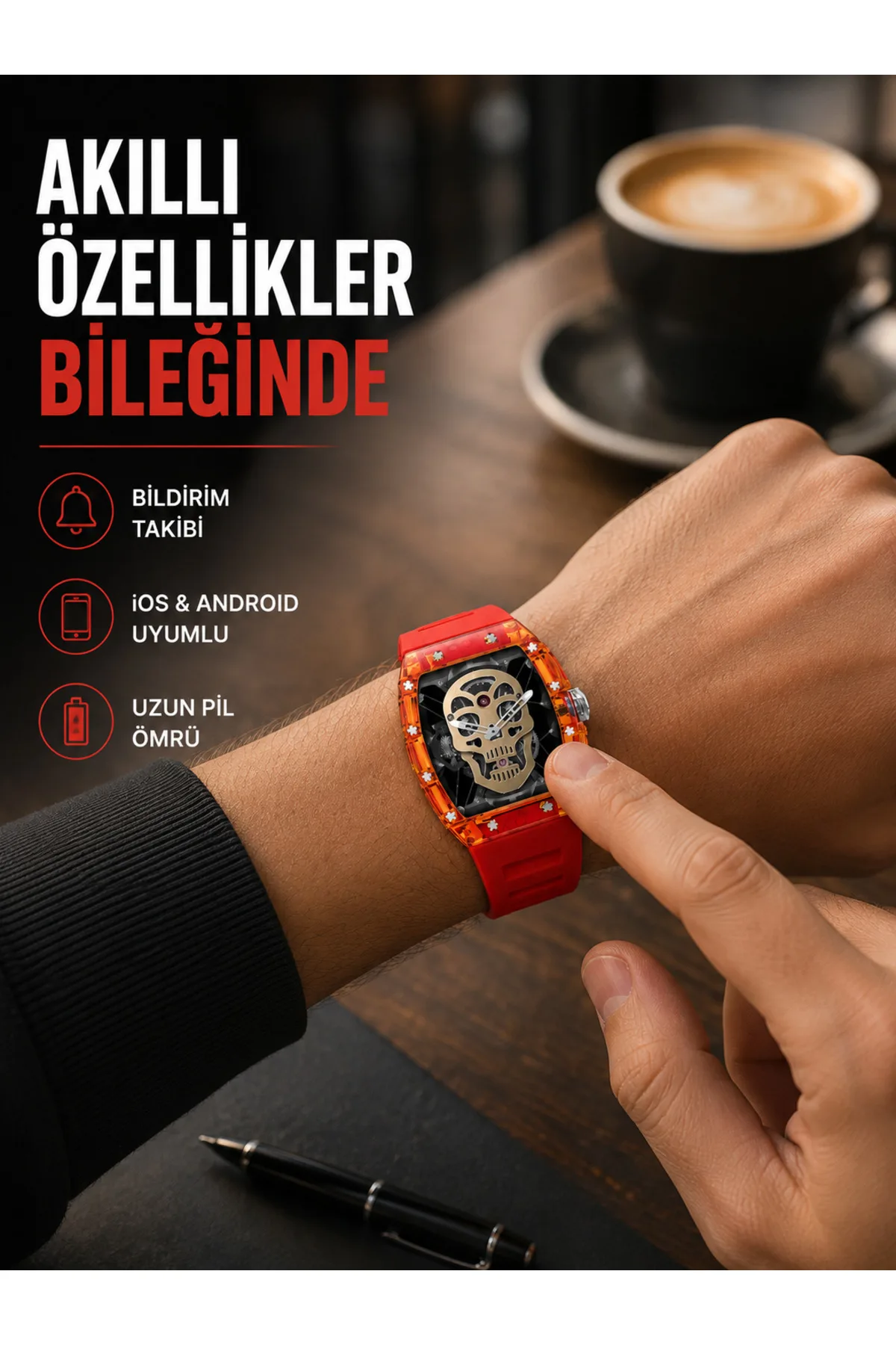 Manyetik Şarjlı Akıllı Saat iOS Android Uyumlu Yeni Nesil