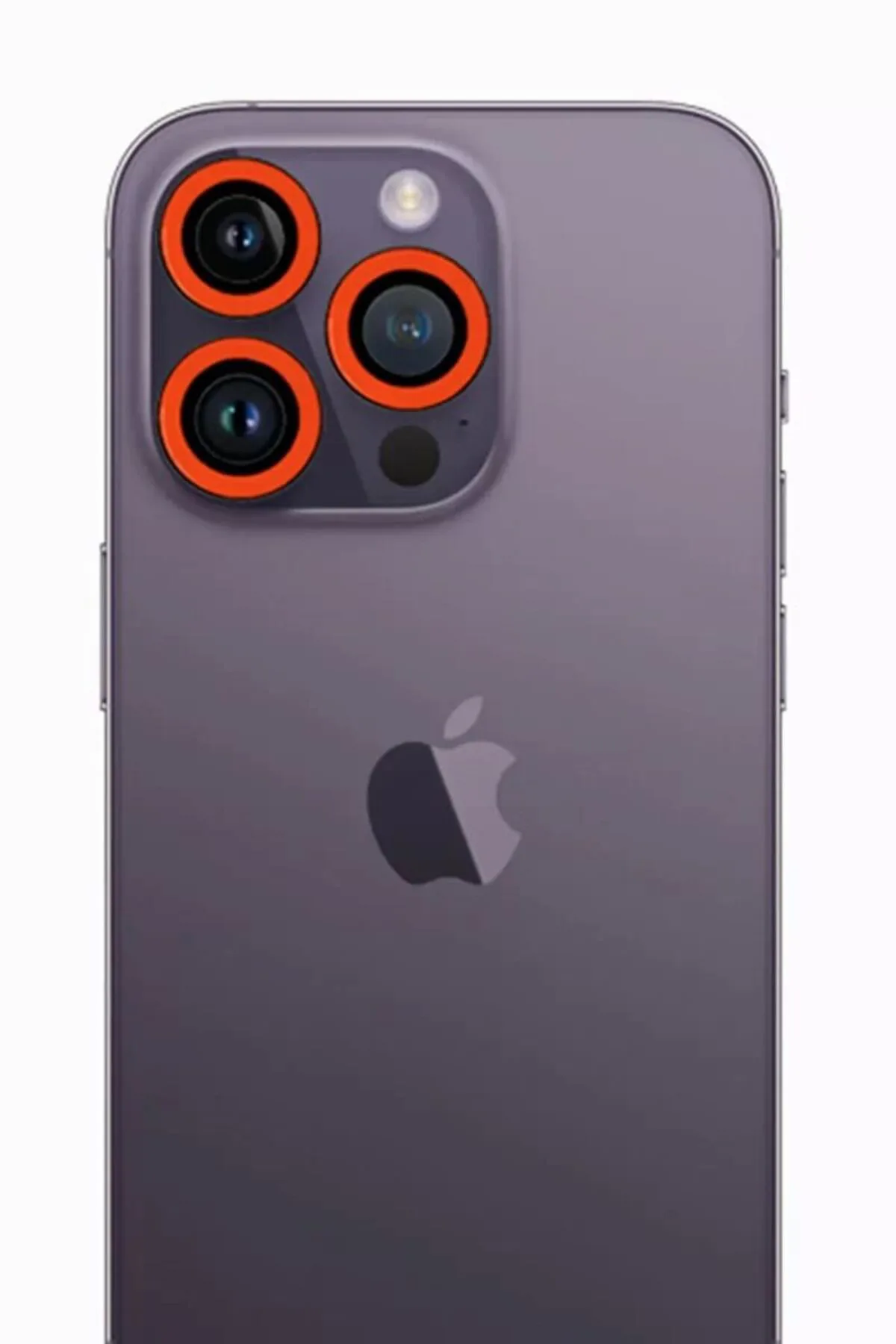 Apple iPhone 12 Pro Neon Fosforlu Kamera Lens - Turuncu