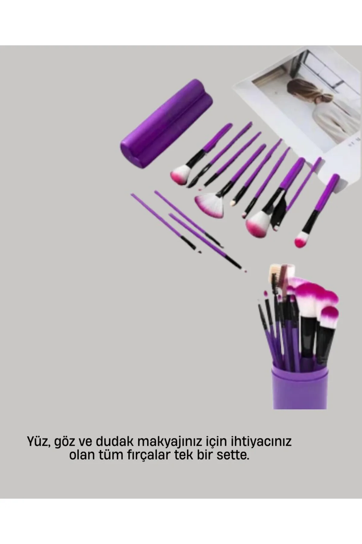 Kusursuz Makyaj İçin 12 Parça Profesyonel Fırça Seti Taşınabilir Kutu Hediyeli