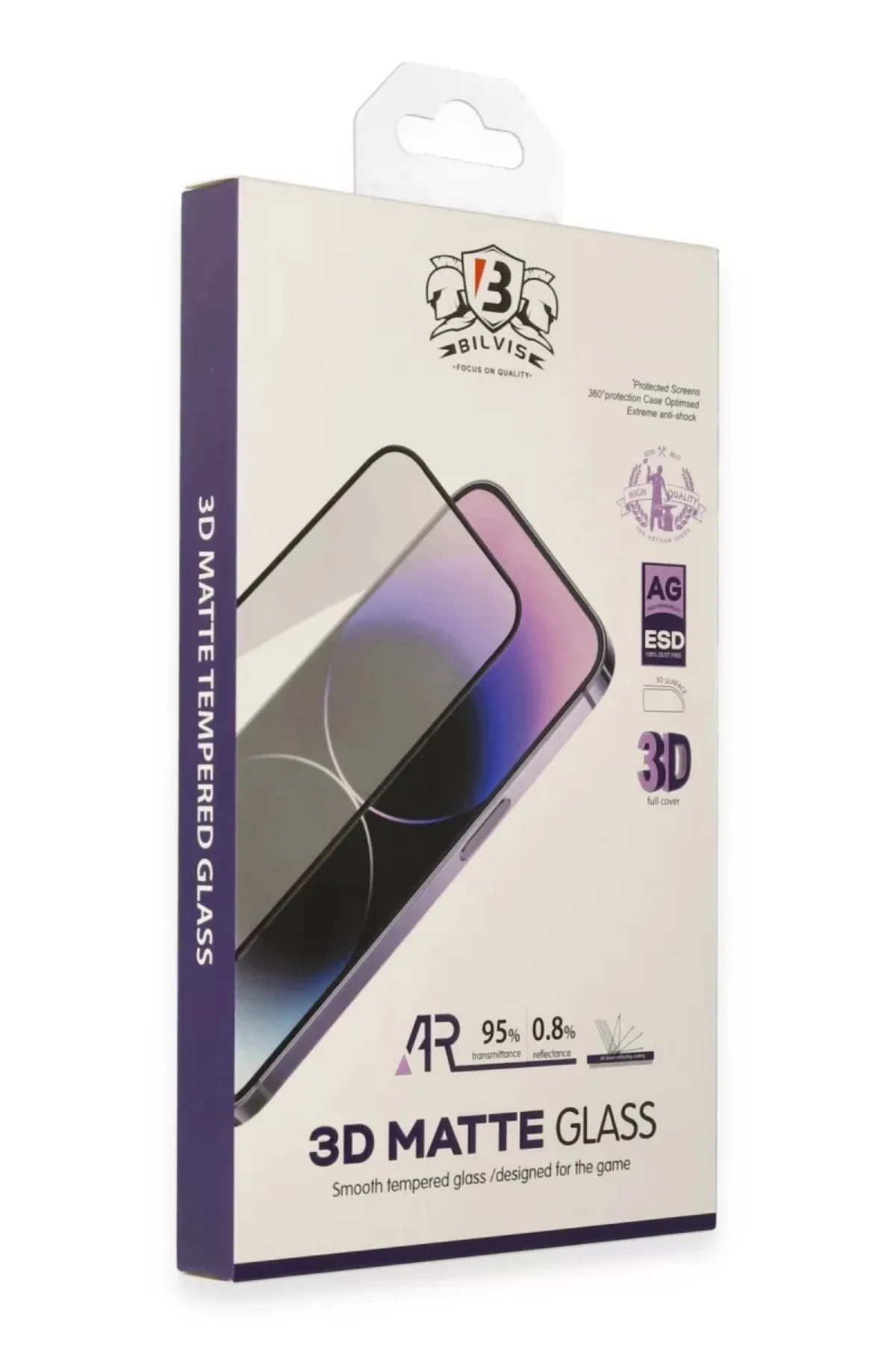 Newface Apple iPhone 14 Pro Max Bilvis 3D Mat Cam Ekran Koruyucu