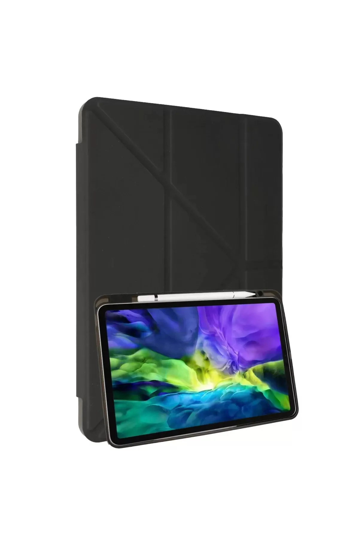 Newface Apple iPad 10.2 (8.nesil) Kılıf Kalemlikli Mars Tablet Kılıfı - Koyu Gri