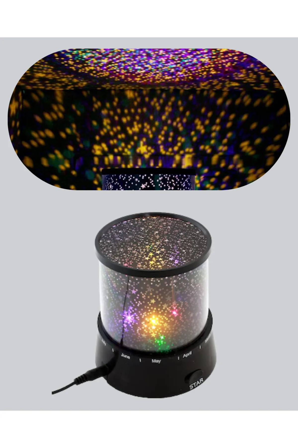 Galaxy Efektli LED Projektör Taşınabilir Yıldız Gece Lambası
