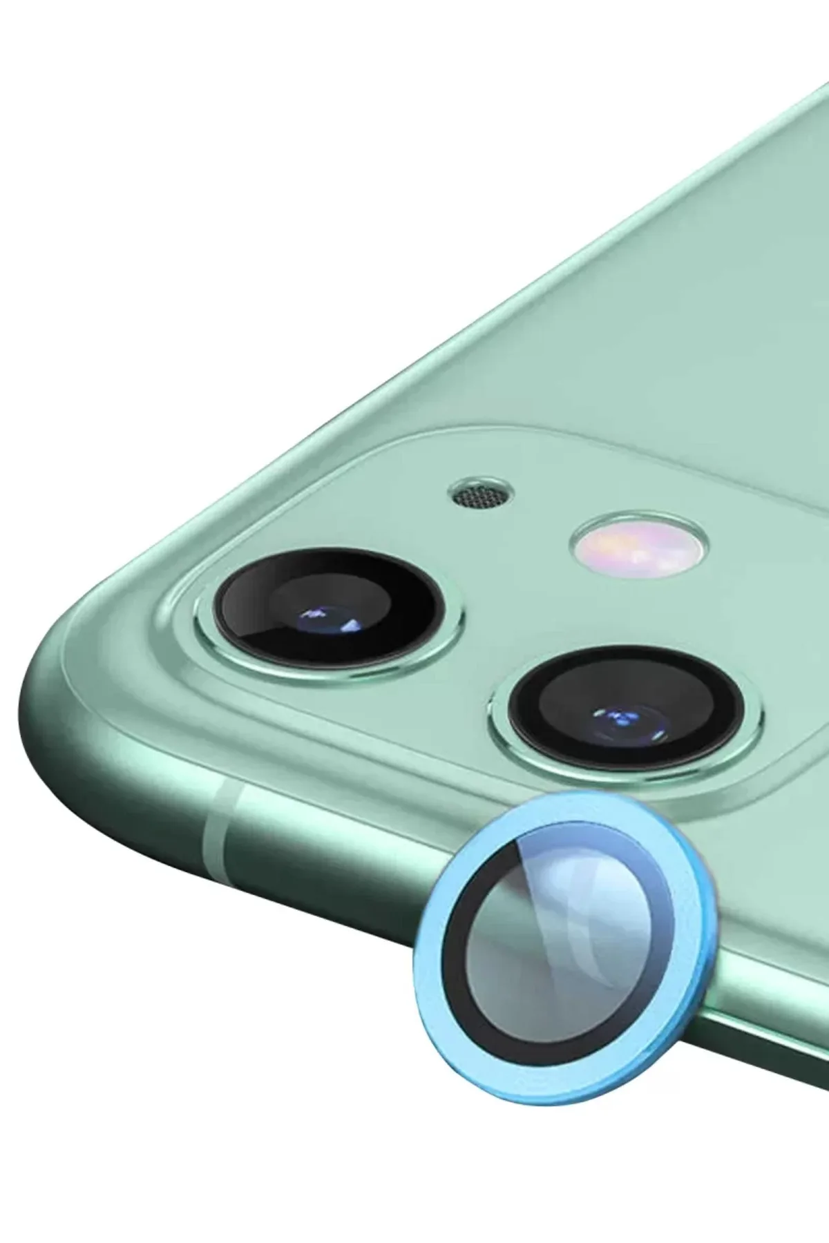 Newface Apple iPhone 12 Raze Metal Kamera Lens - Mavi