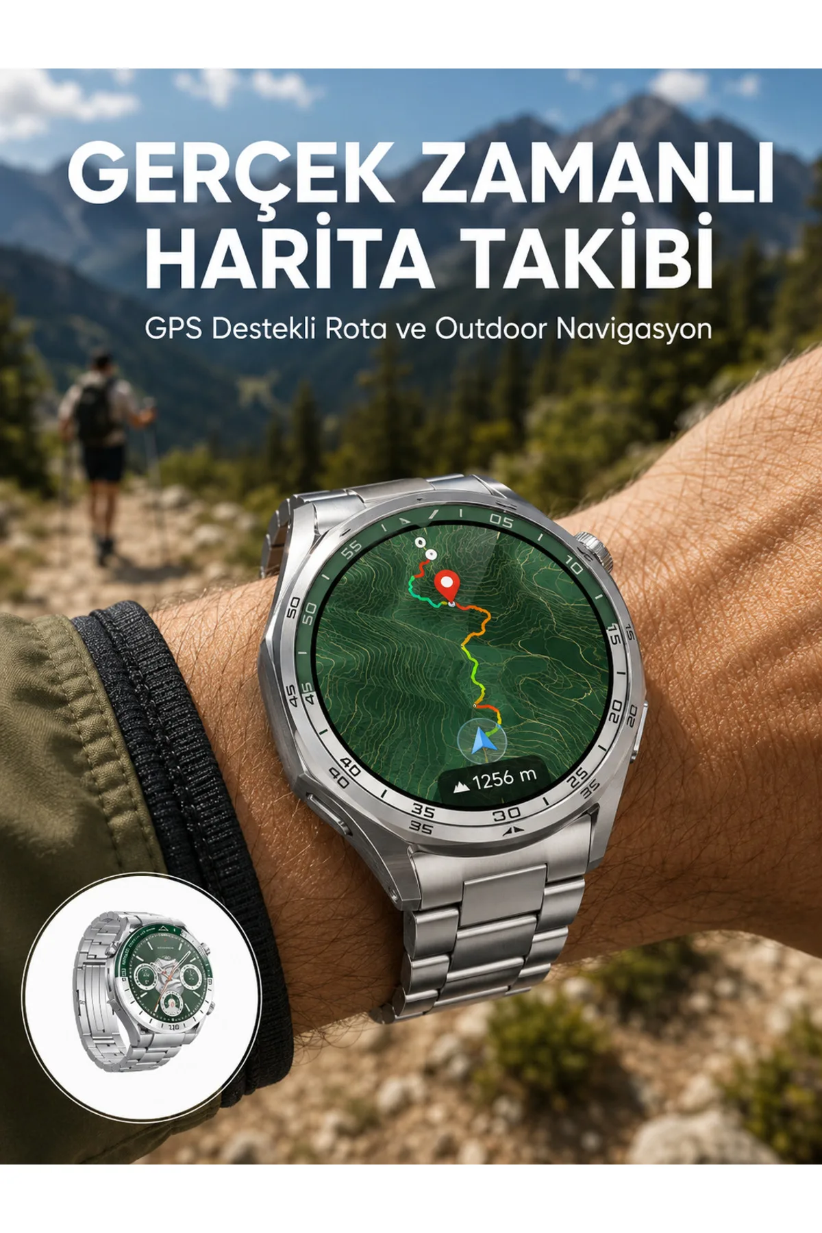 Premium Amoled Akıllı Saat GPS Harita Desteği Bluetooth Arama Sağlık Takipli Yeni Nesil