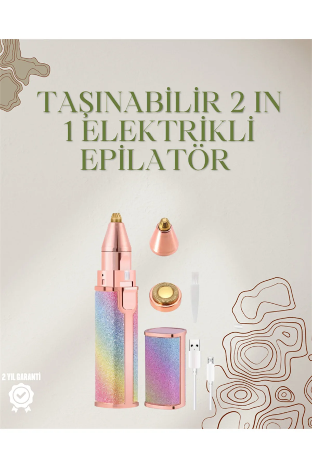 Mini Elektrikli Epilatör Cihazı – USB Şarjlı, Acısız Yüz ve Kaş Bakım Aleti