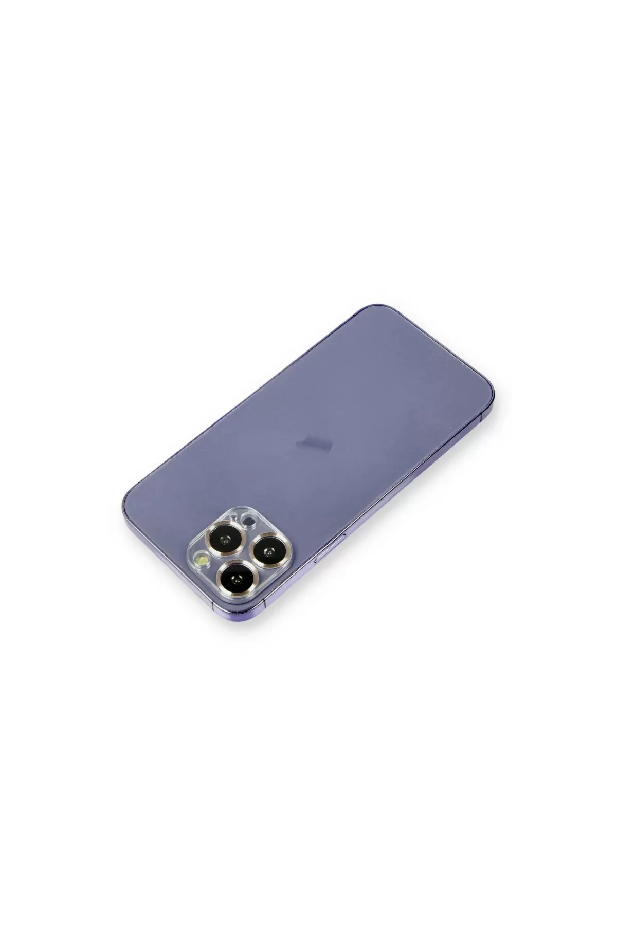 Newface Apple iPhone 12 Pro Max Metal Kamera Lens Koruma Cam - Gold