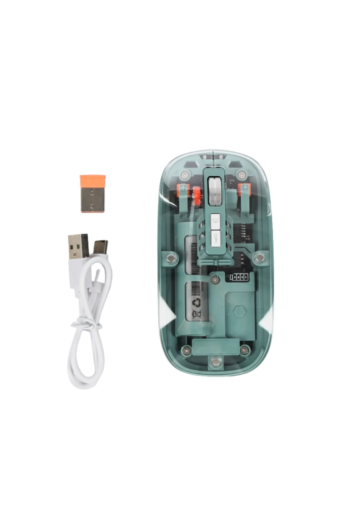 Bluetooth ve 2.4G USB Destekli Pilli Kablosuz Şeffaf Mouse
