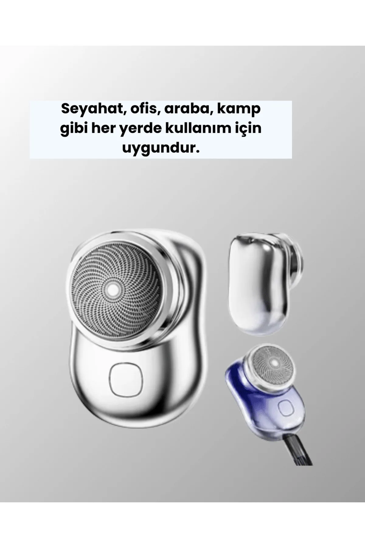 Mikro titreşim motorlu, düşük sesli, USB girişli tıraş makinesi