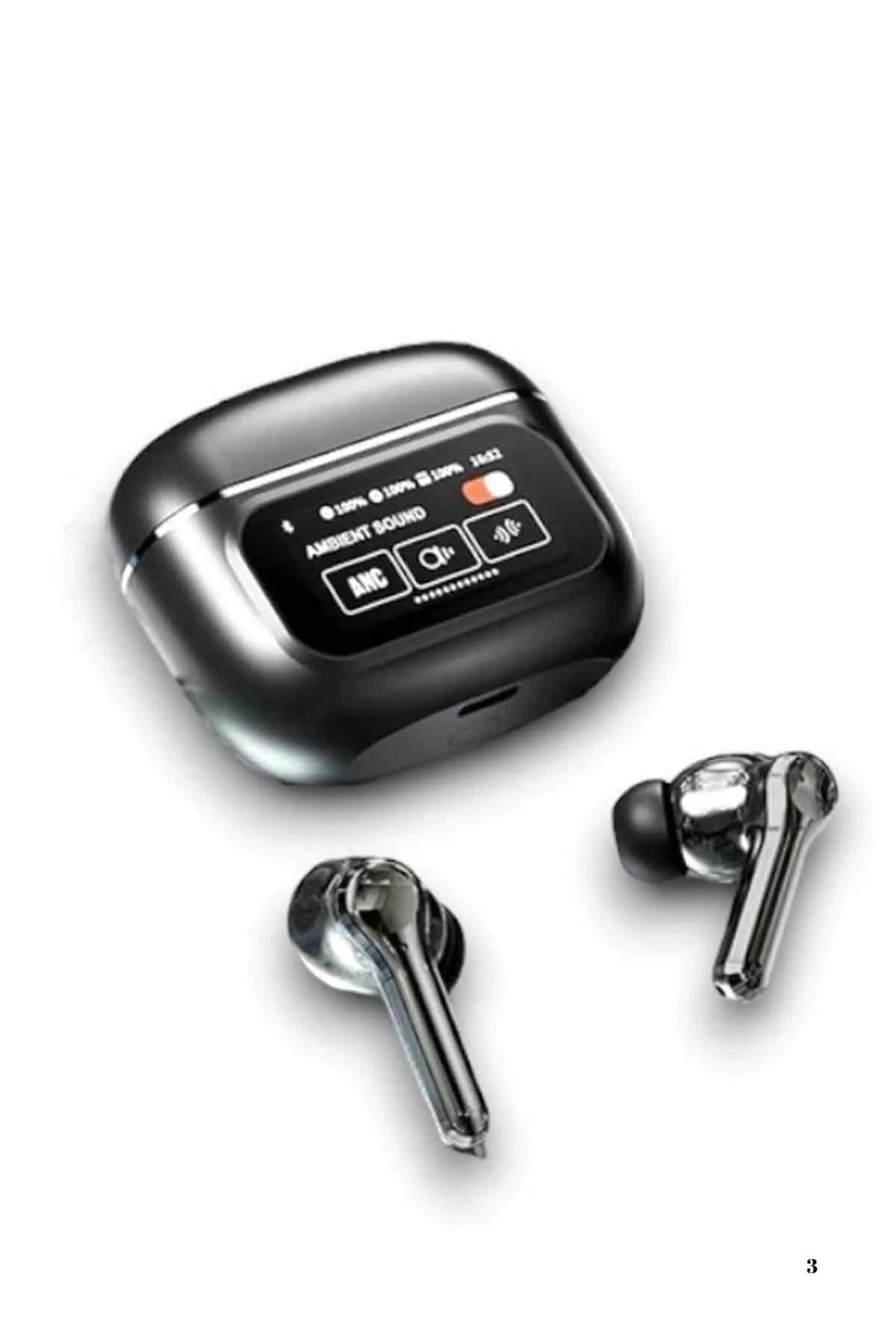 Yeni Nesil ANC Özellikli Çağrı Cevaplayan Dokunmatik Ekranlı Bluetooth Kulaklık Siyah Yeni Nesil