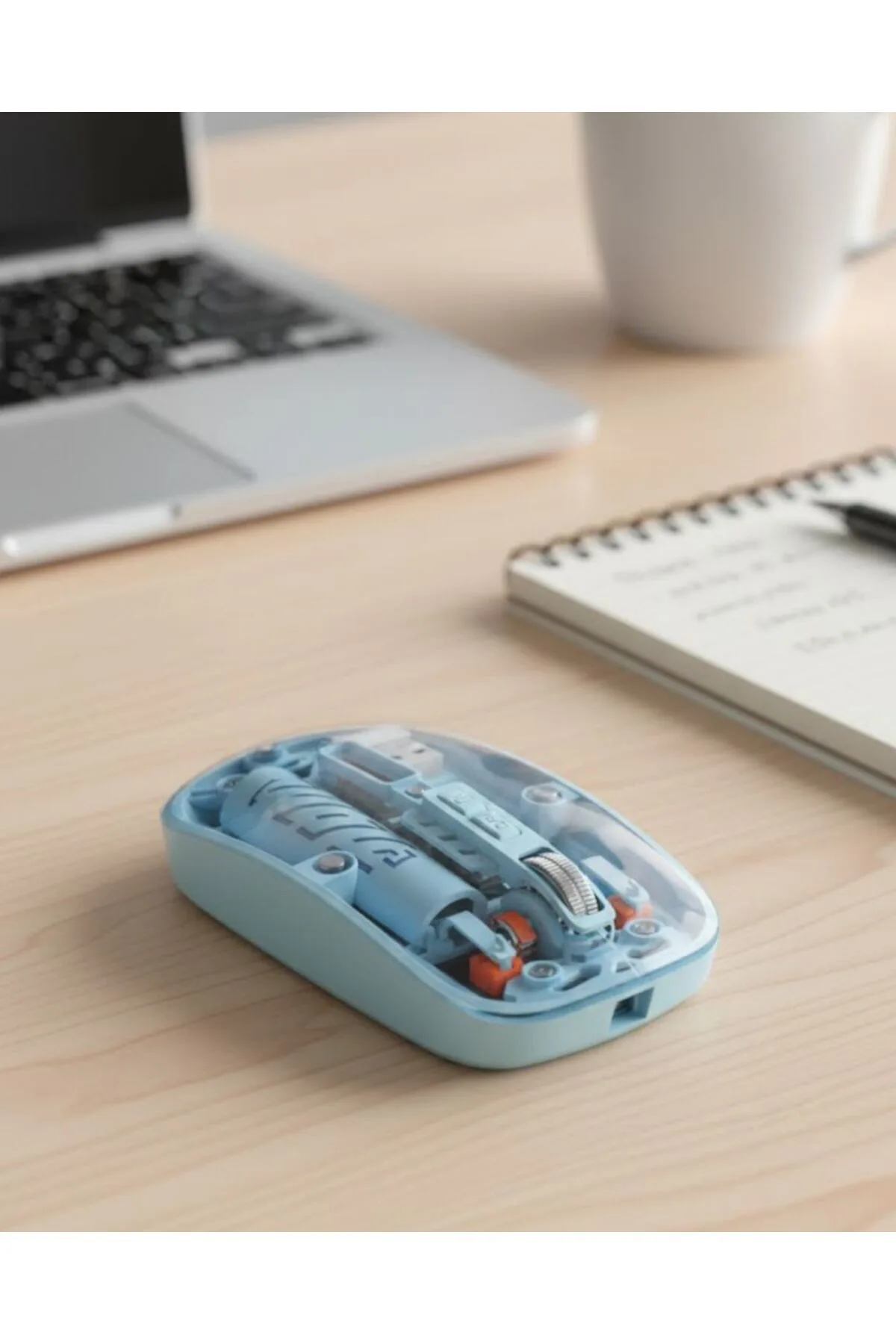 Bluetooth 5.2 ve 2.4G USB Kablosuz Mouse Pilli Mavi Tasarım