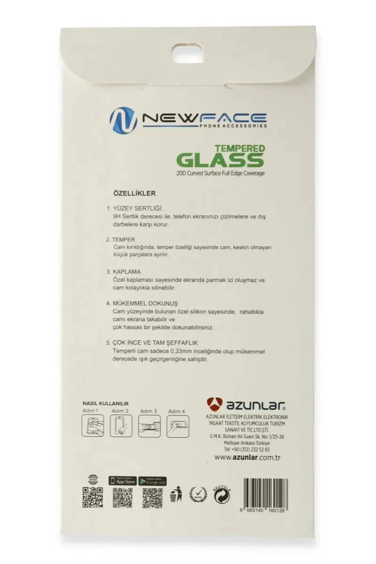 Newface Vivo Y15S 20D Premium Cam Ekran Koruyucu