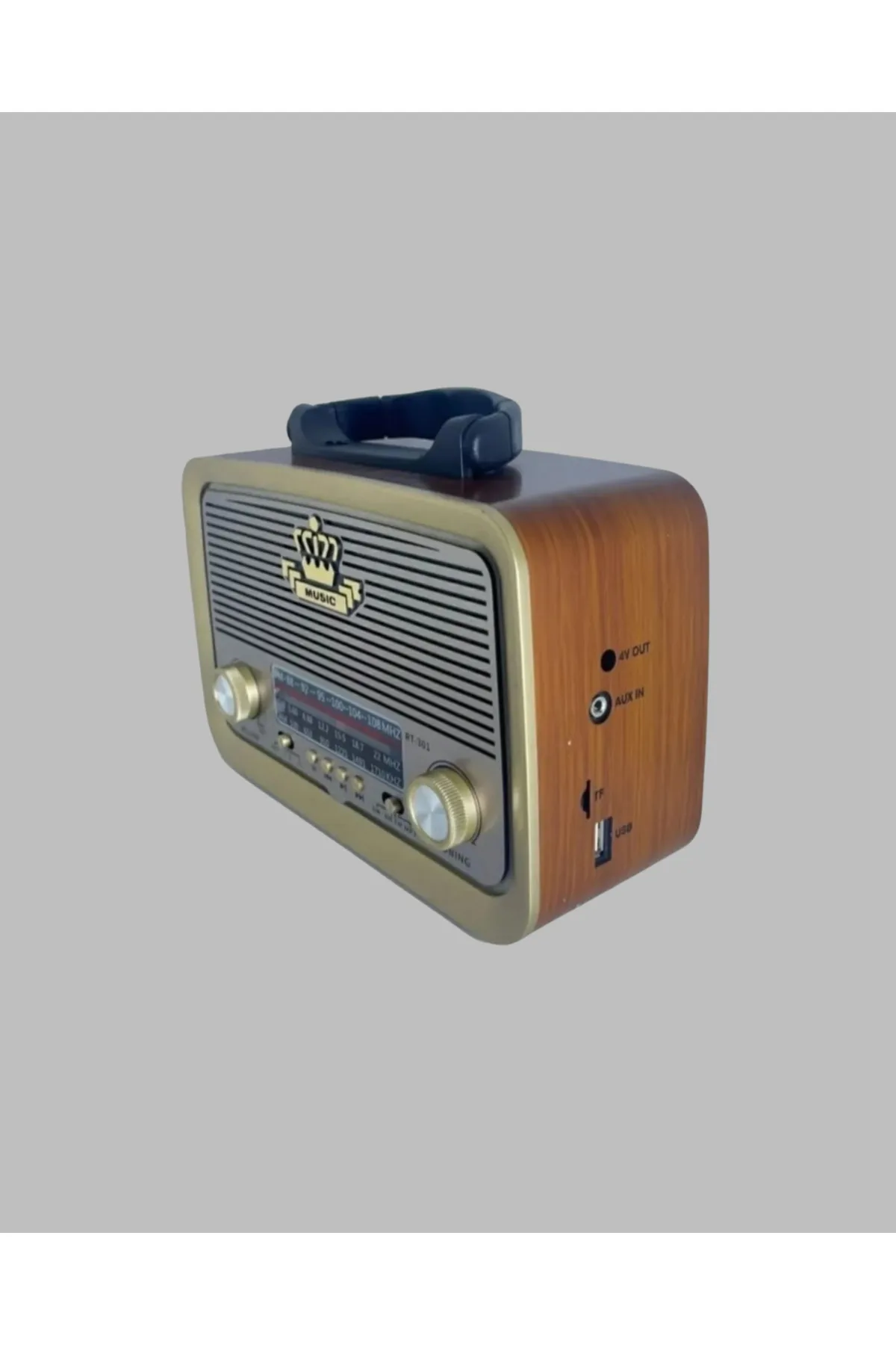 Ahşap Nostaljik Radyo Bluetooth USB SD Kart Destekli